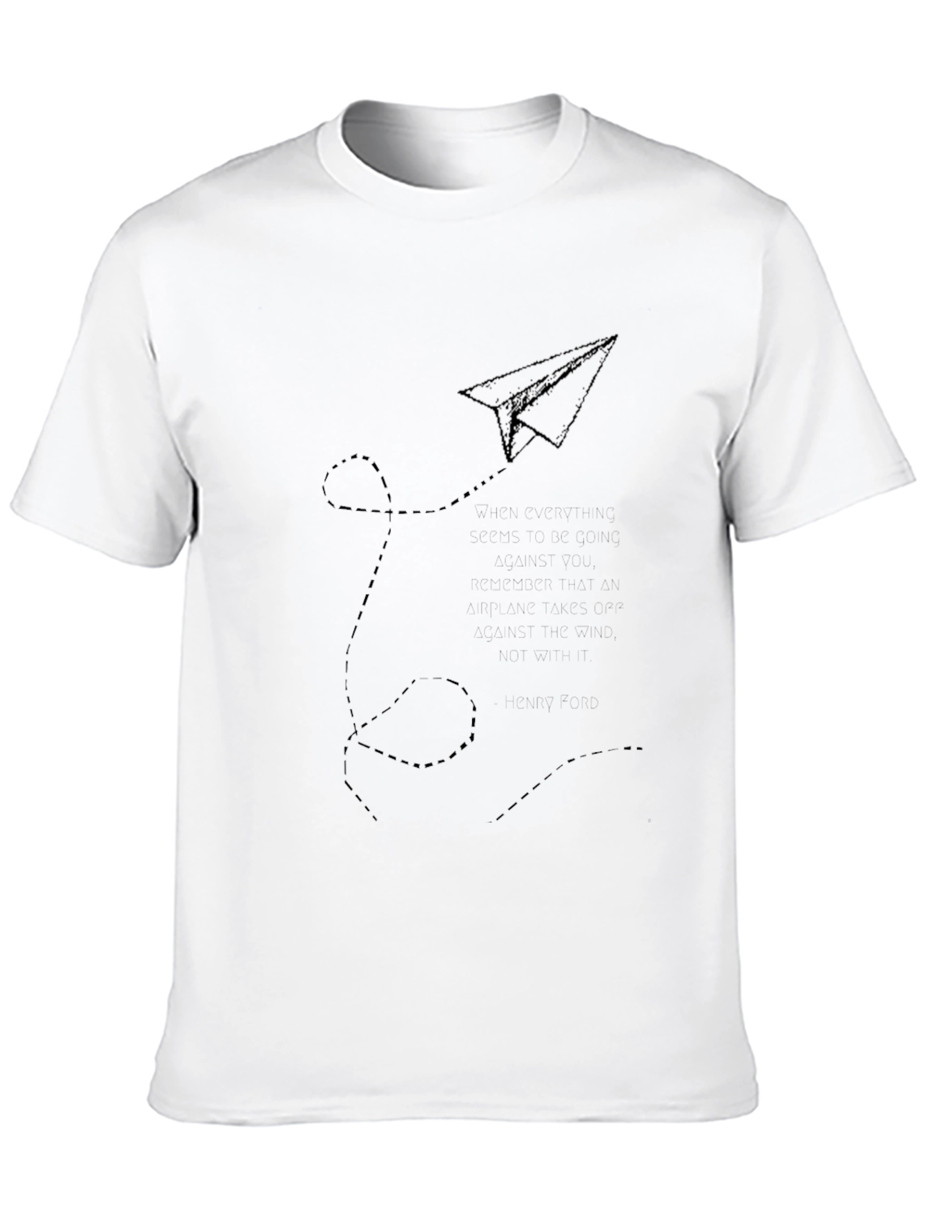 Paper Airplane Flight Black T-Shirt