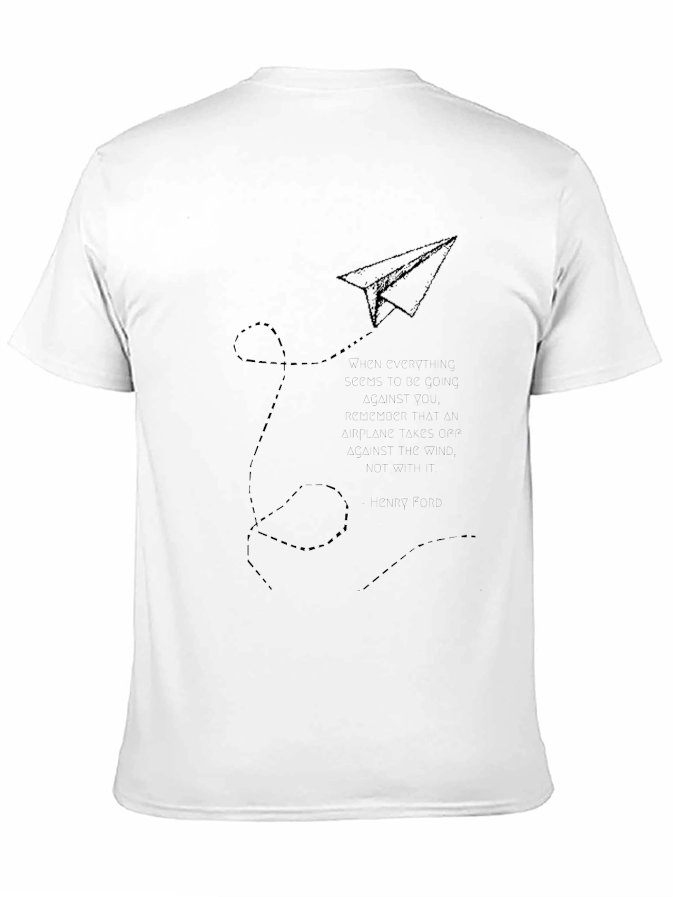 Paper Airplane Flight Black T-Shirt