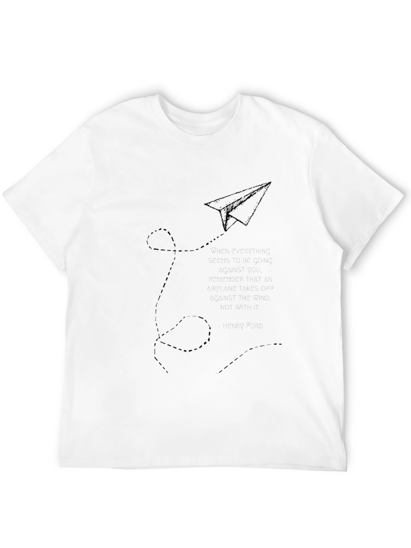 Paper Airplane Flight Black T-Shirt