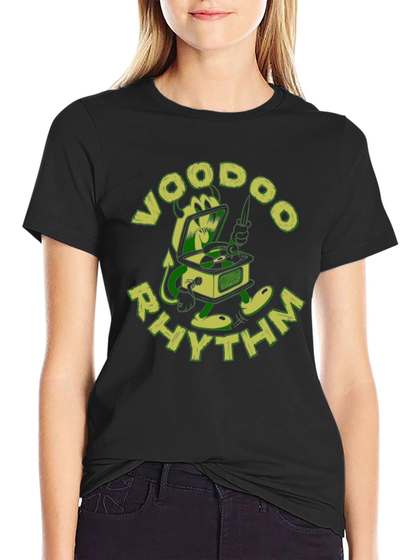Voodoo Rhythm Graphic Black T-Shirt