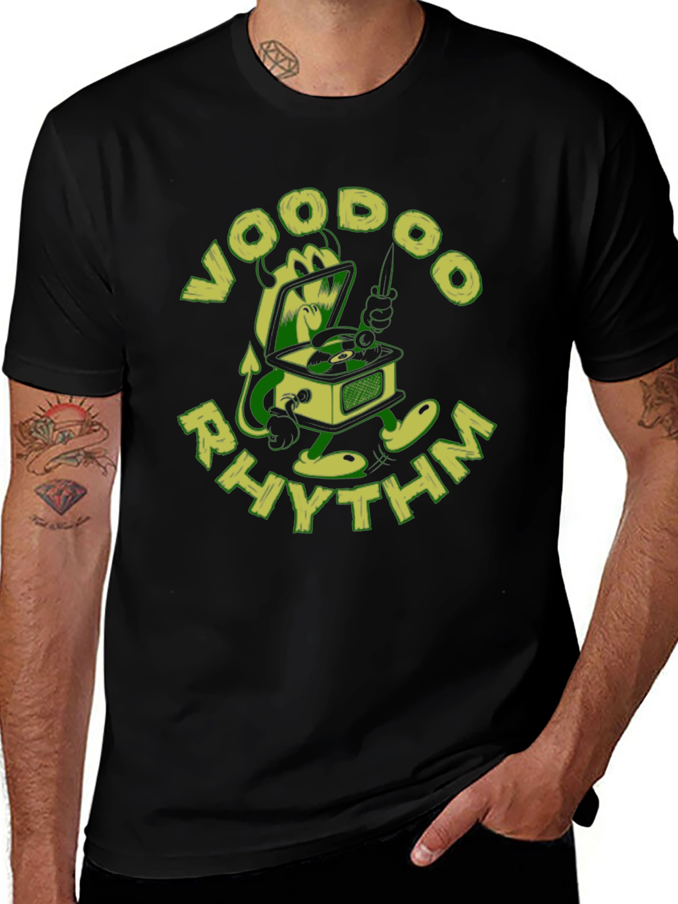 Voodoo Rhythm Graphic Black T-Shirt