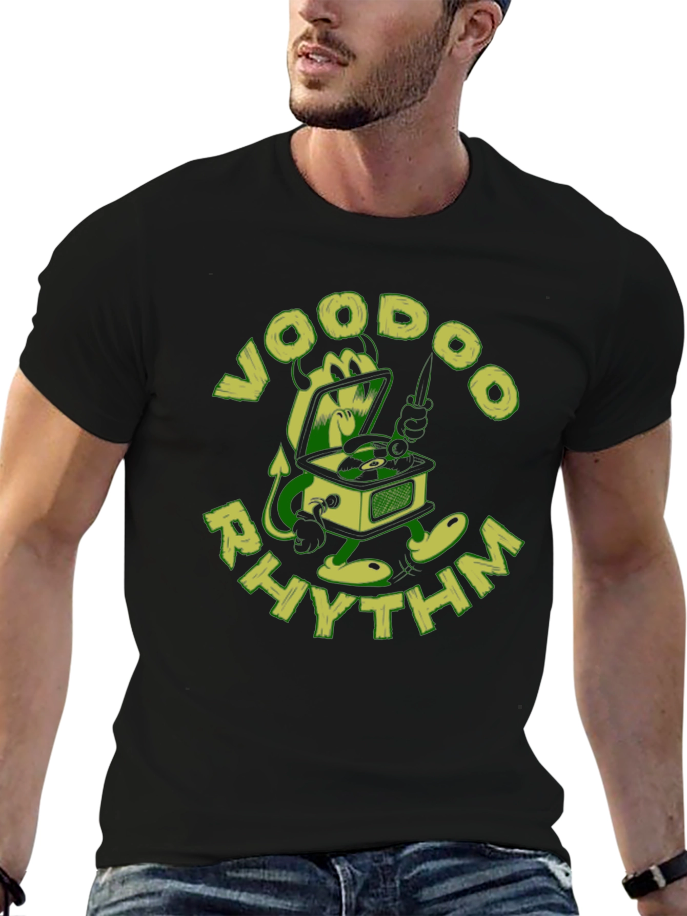 Voodoo Rhythm Graphic Black T-Shirt