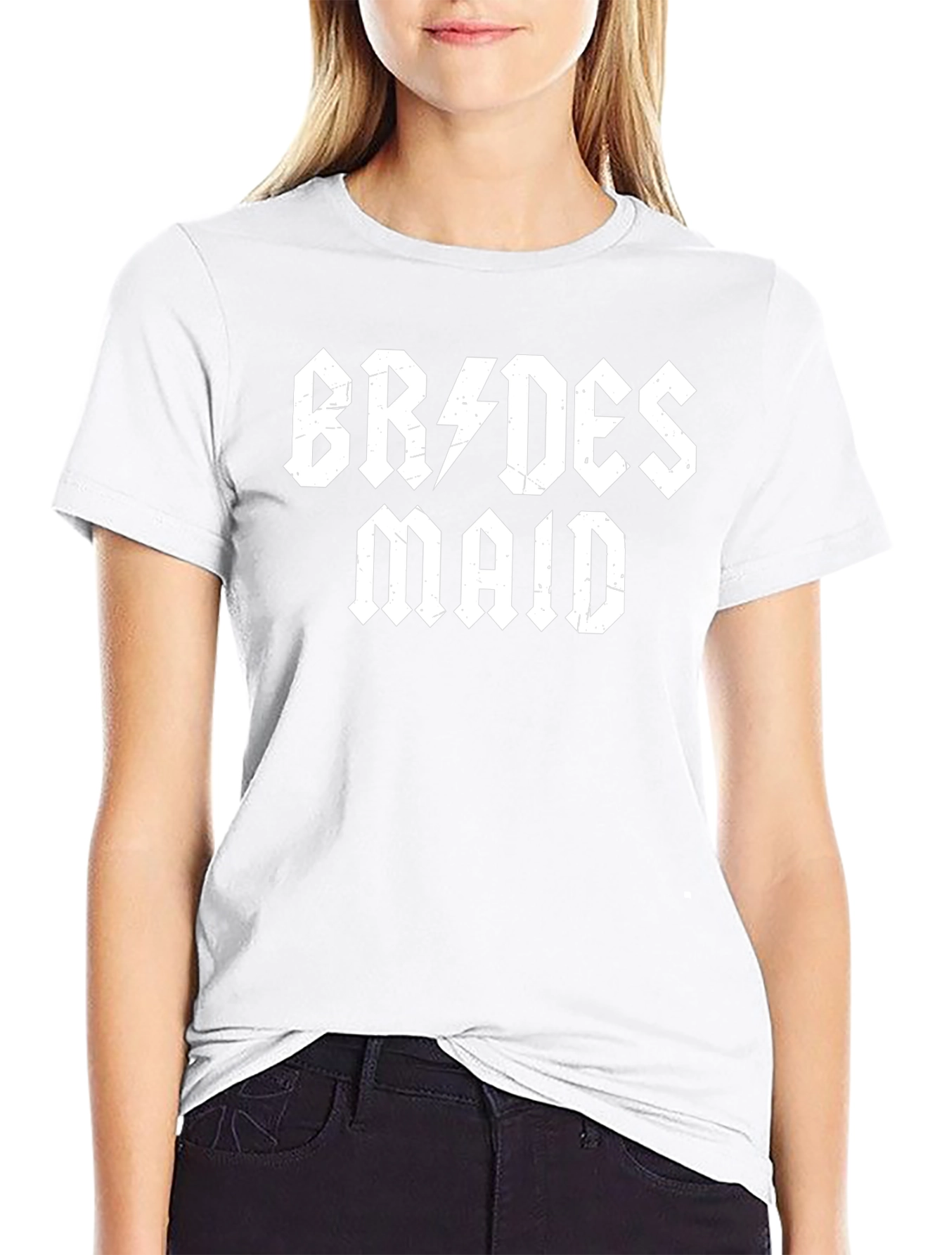 Bridesmaid Rock N Roll Style Black T-Shirt