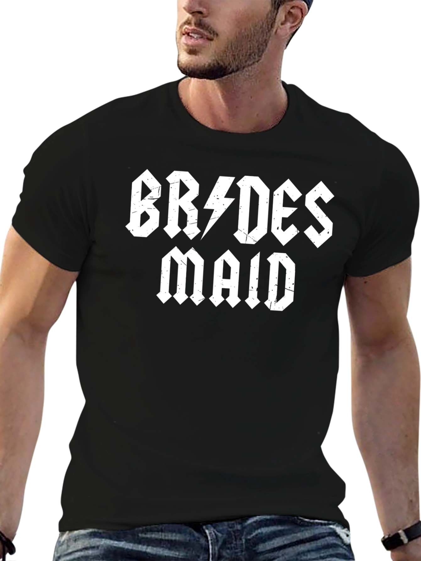 Bridesmaid Rock N Roll Style Black T-Shirt