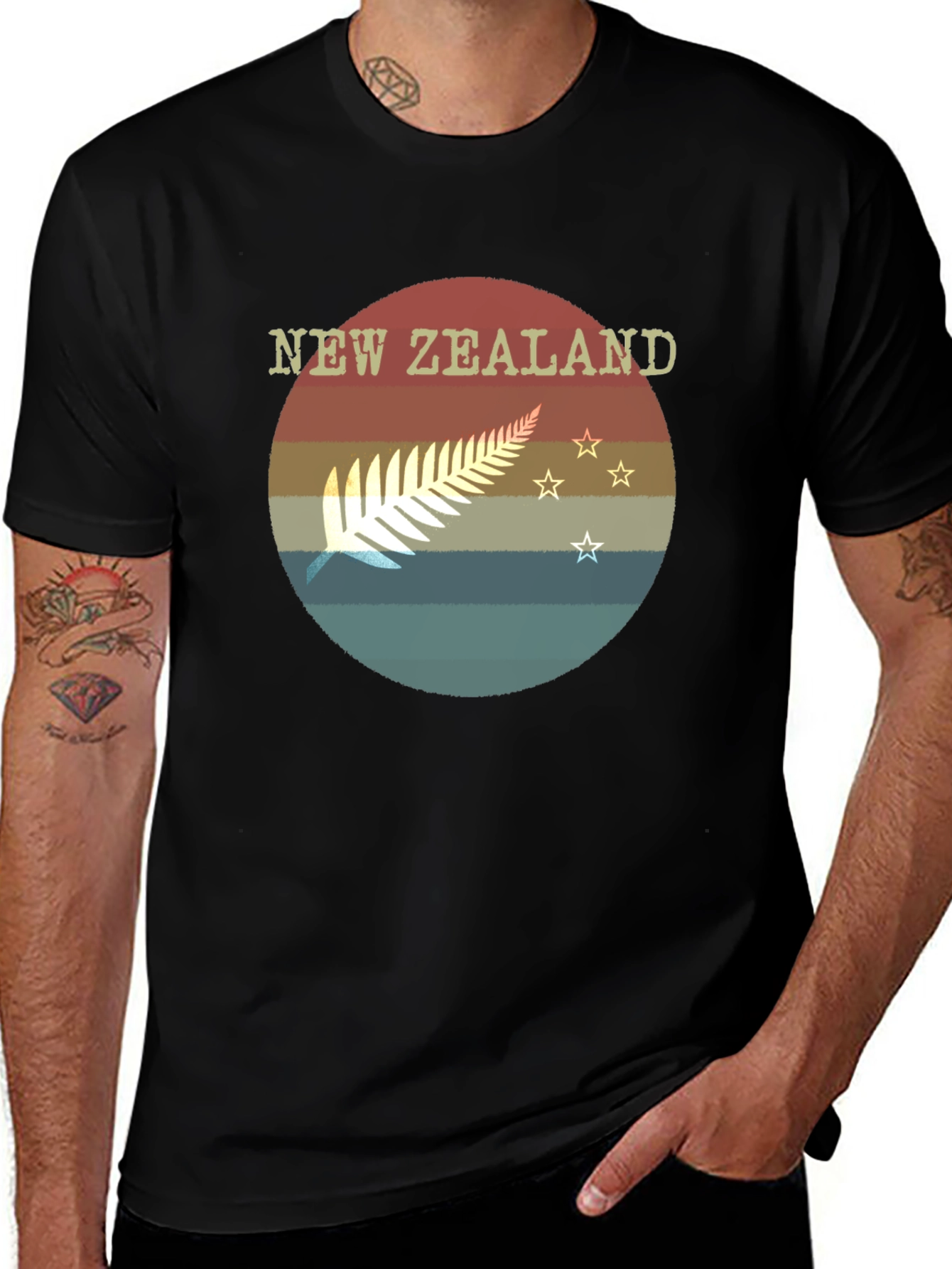 New Zealand Fern Retro T-Shirt