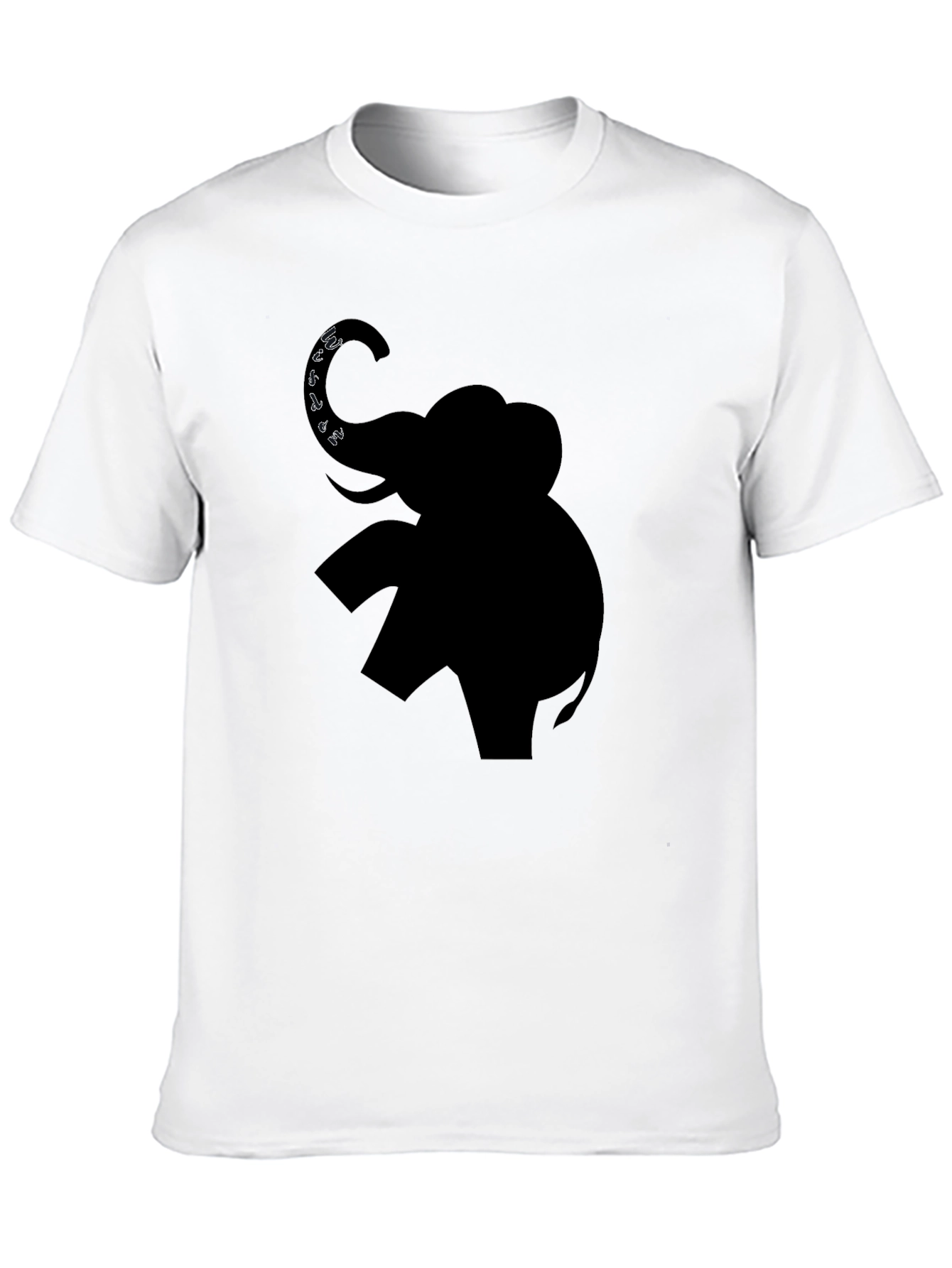 Elephant Graphic Print Black T-Shirt