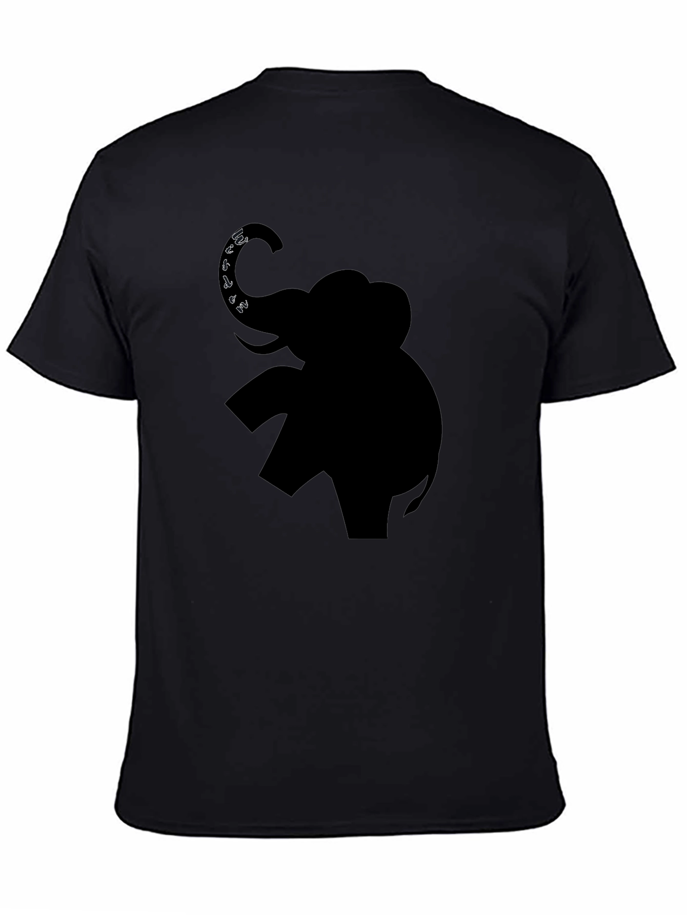 Elephant Graphic Print Black T-Shirt