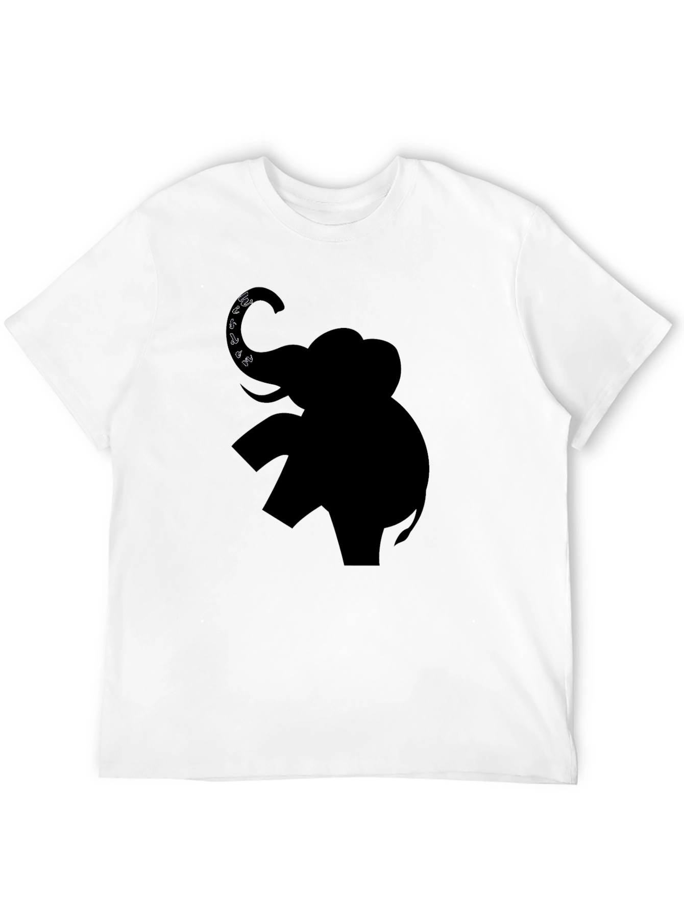 Elephant Graphic Print Black T-Shirt