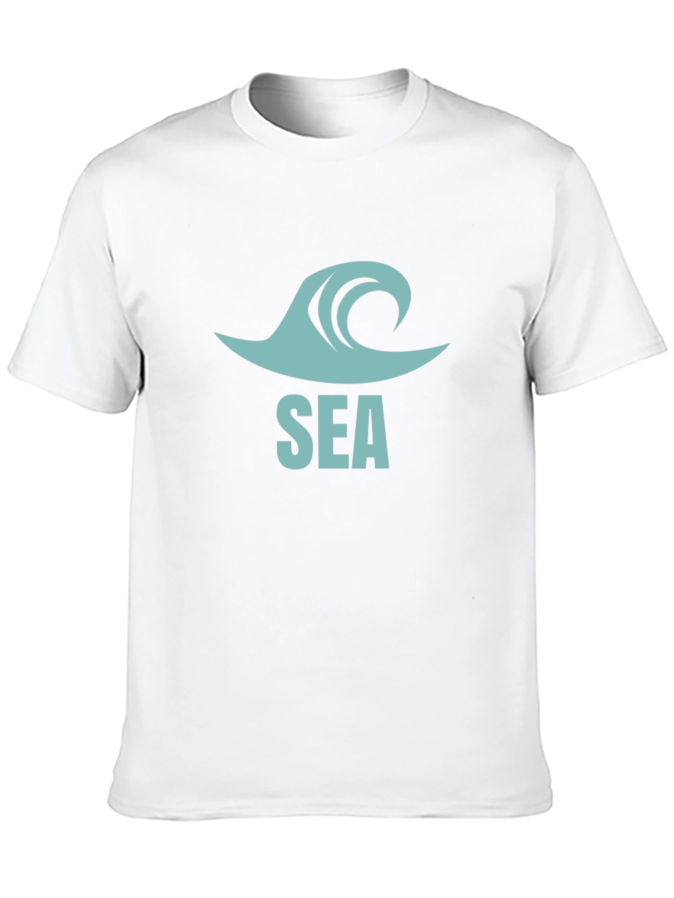 Sea Wave Graphic Tee - Casual Black T-Shirt