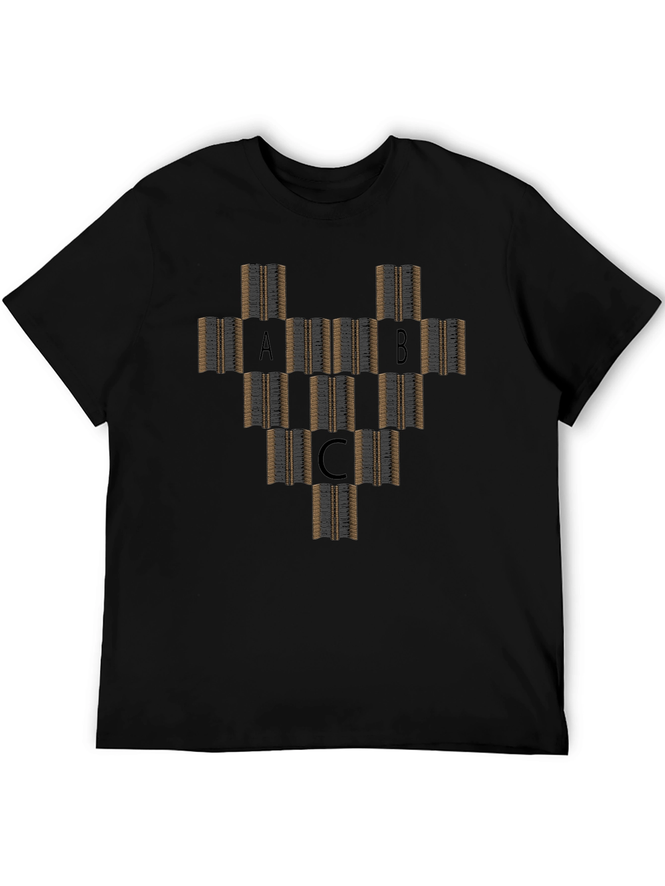 Abstract ABC T-Shirt - Geometric Design - Casual Wear