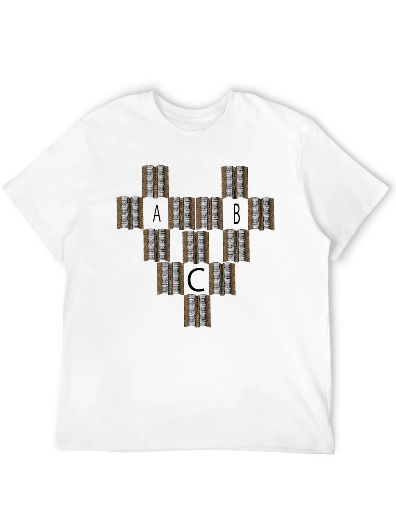 Abstract ABC T-Shirt - Geometric Design - Casual Wear