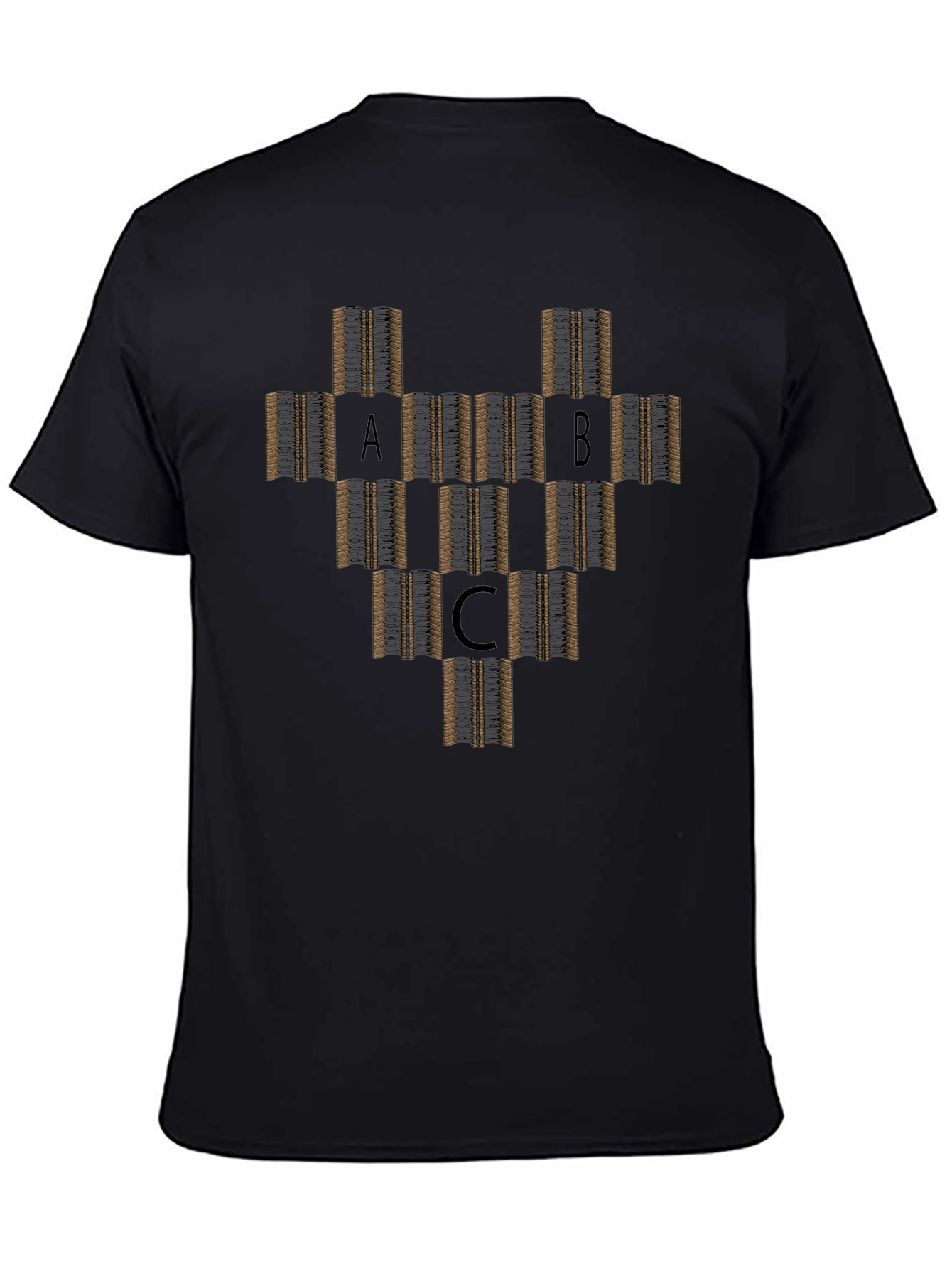 Abstract ABC T-Shirt - Geometric Design - Casual Wear