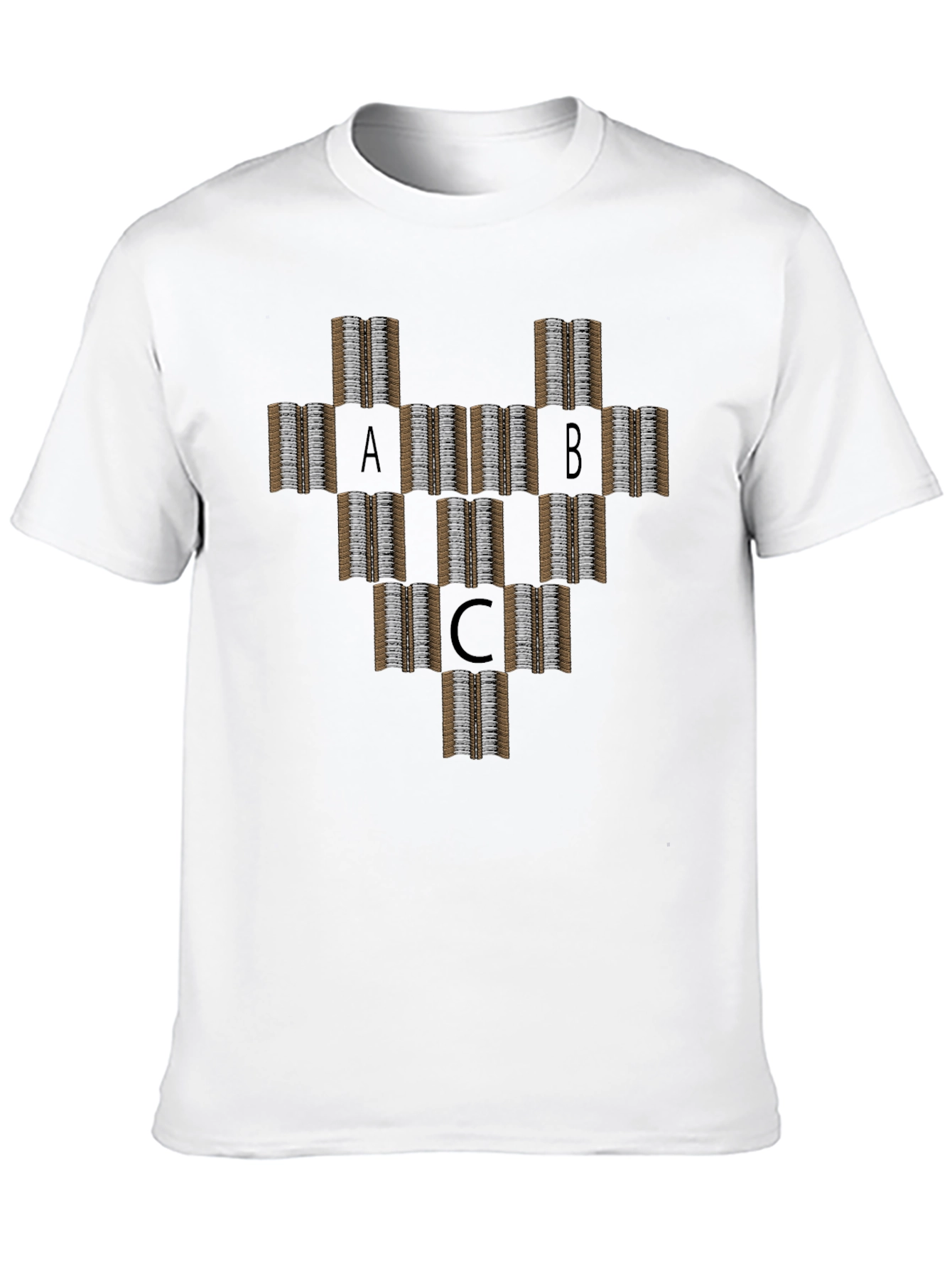 Abstract ABC T-Shirt - Geometric Design - Casual Wear