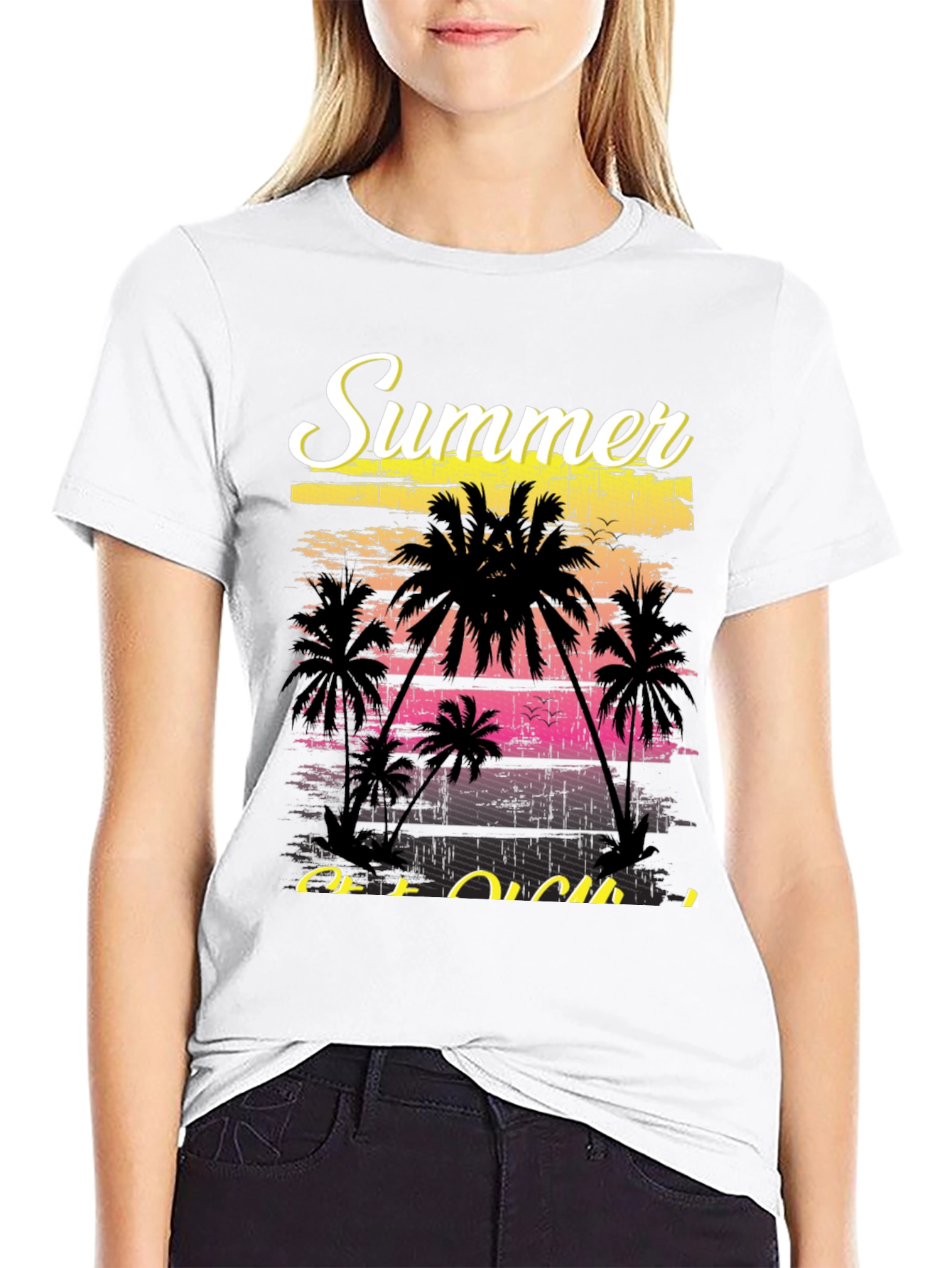 Summer Vibes T-Shirt - Palm Tree Graphic Tee