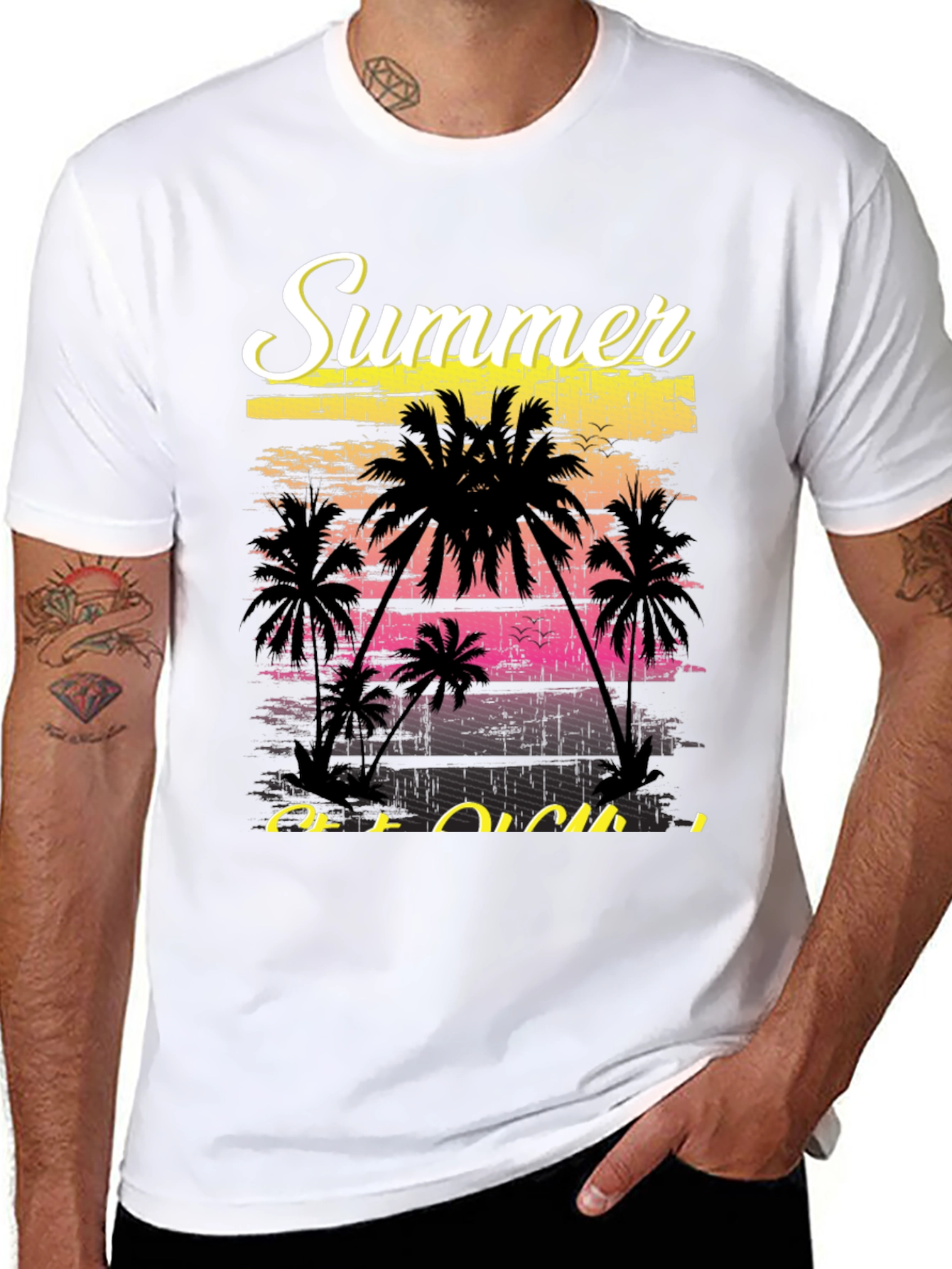 Summer Vibes T-Shirt - Palm Tree Graphic Tee