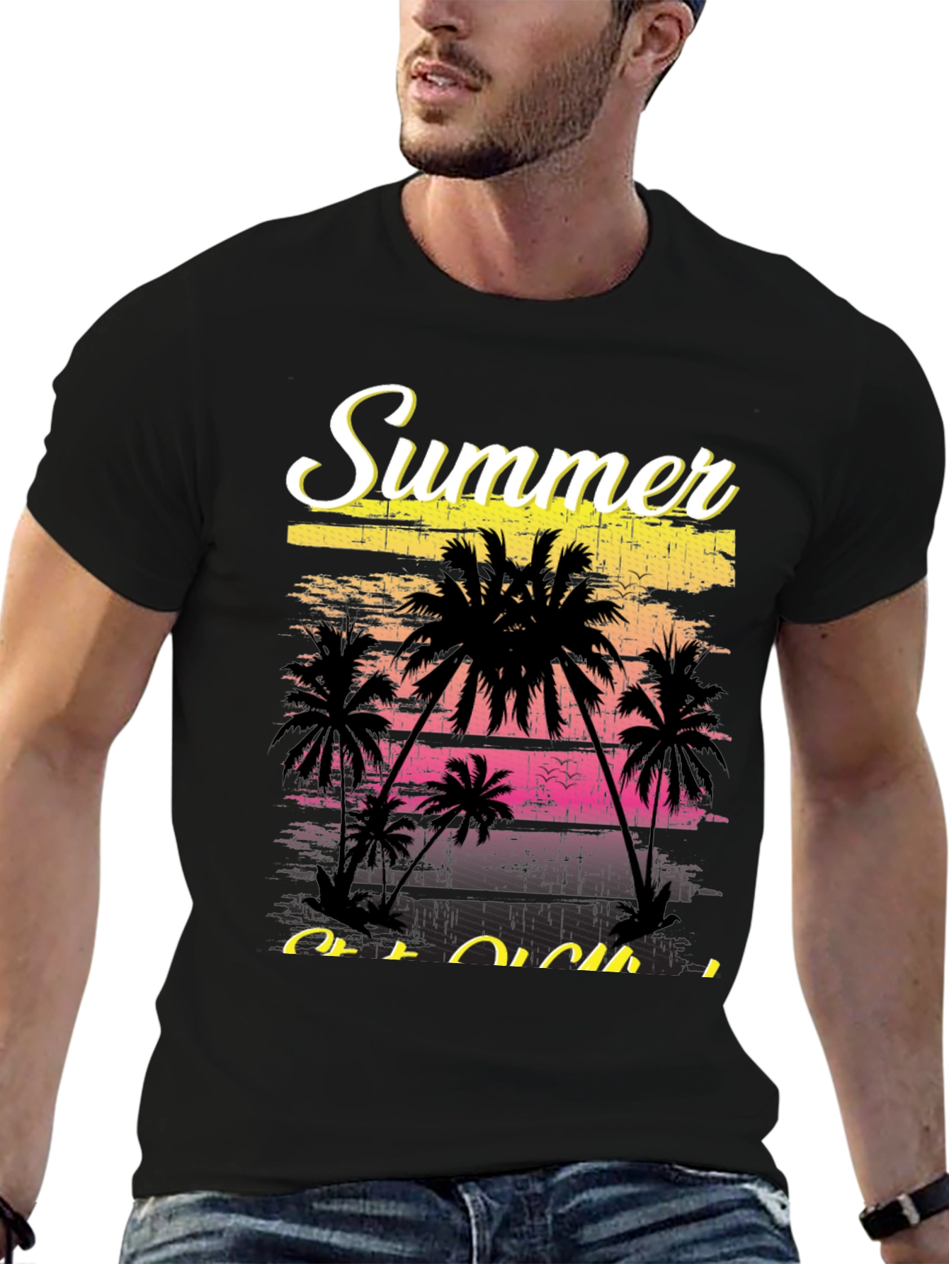 Summer Vibes T-Shirt - Palm Tree Graphic Tee