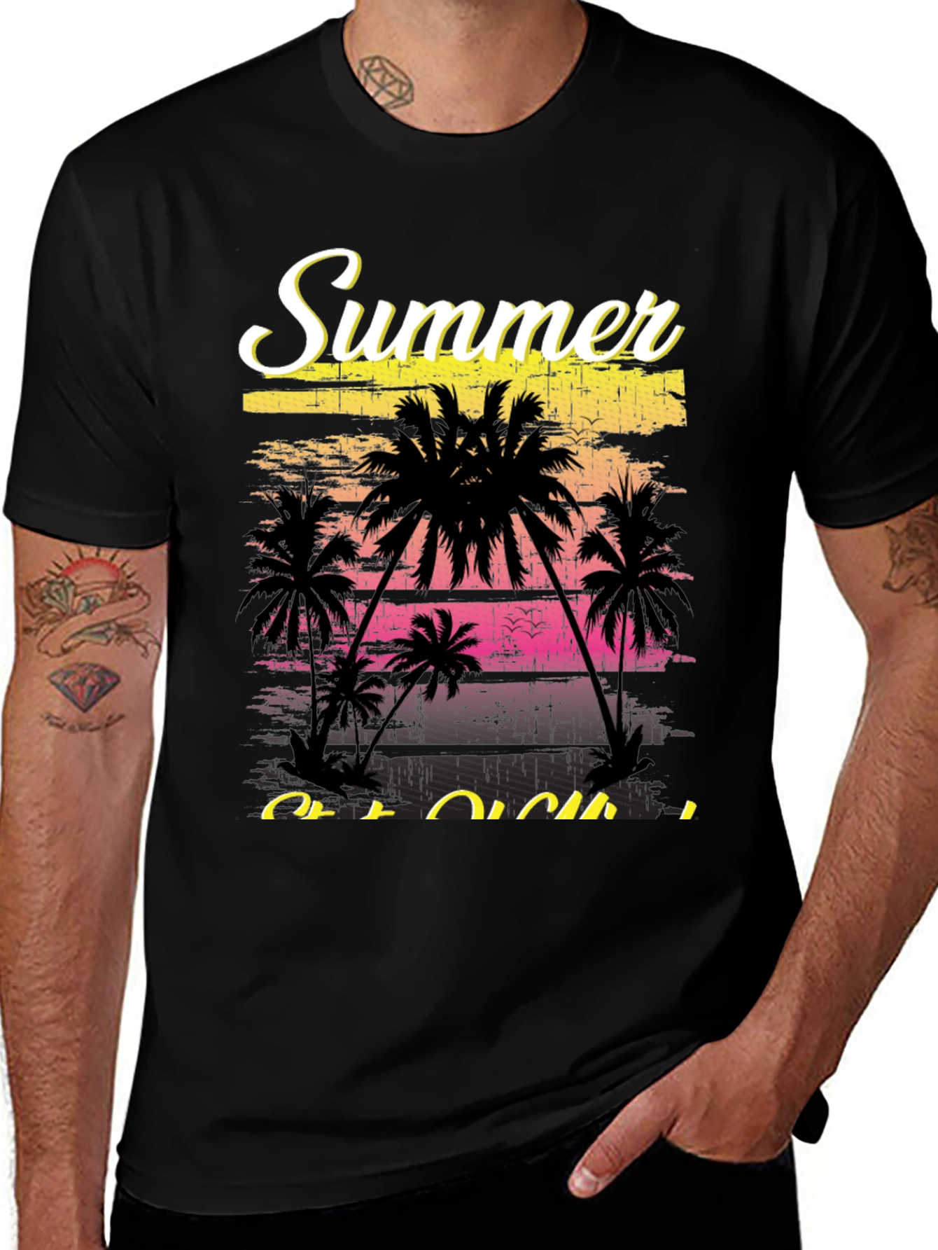 Summer Vibes T-Shirt - Palm Tree Graphic Tee