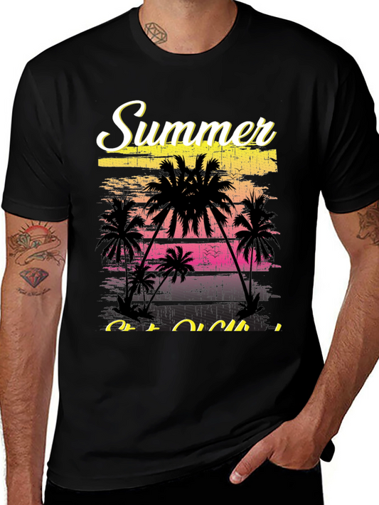 Summer Vibes T-Shirt - Palm Tree Graphic Tee