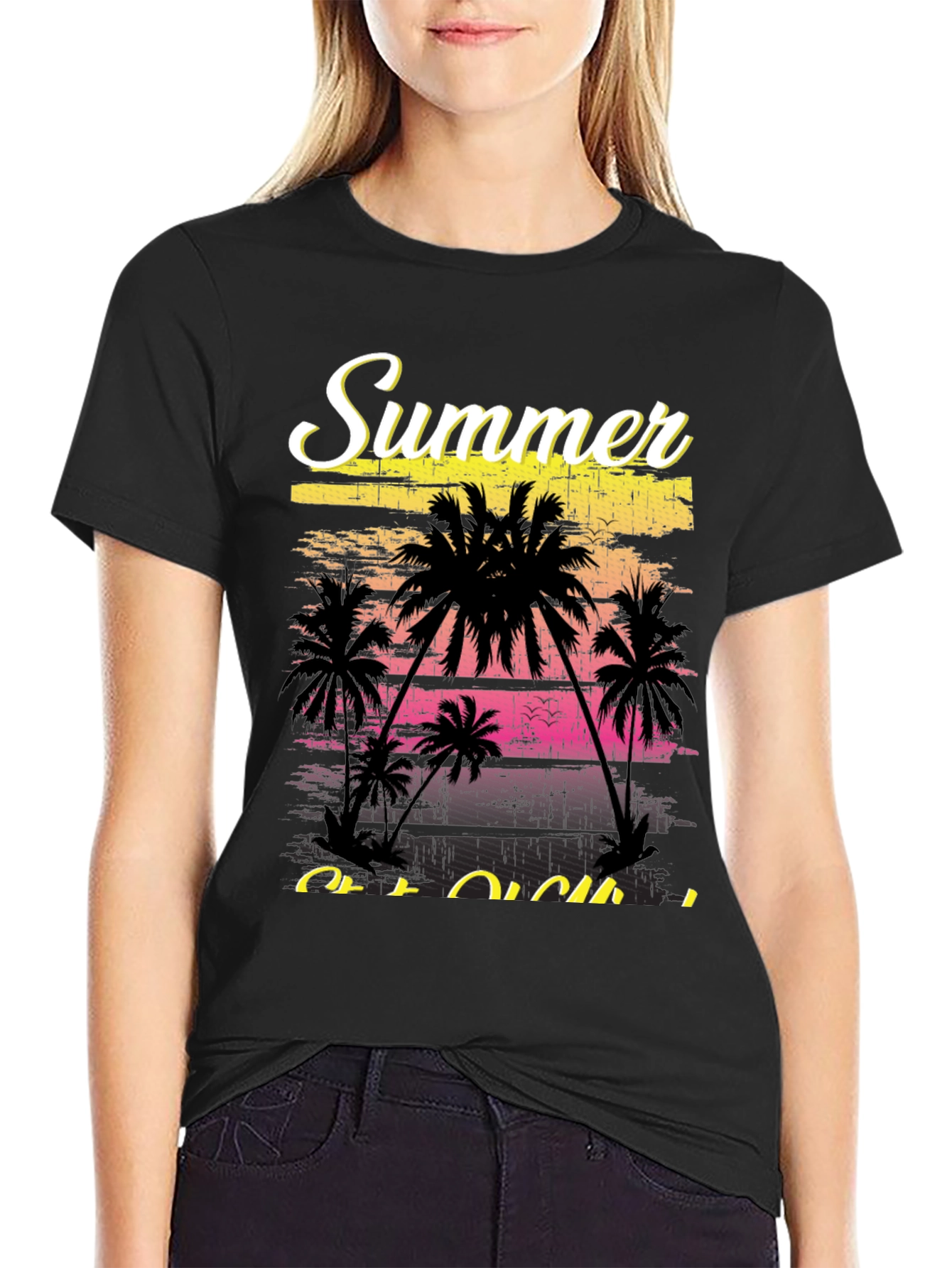 Summer Vibes T-Shirt - Palm Tree Graphic Tee