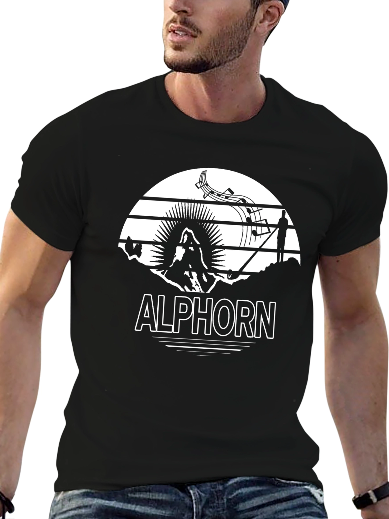 Alphorn Music T-Shirt - Mountain & Music Design