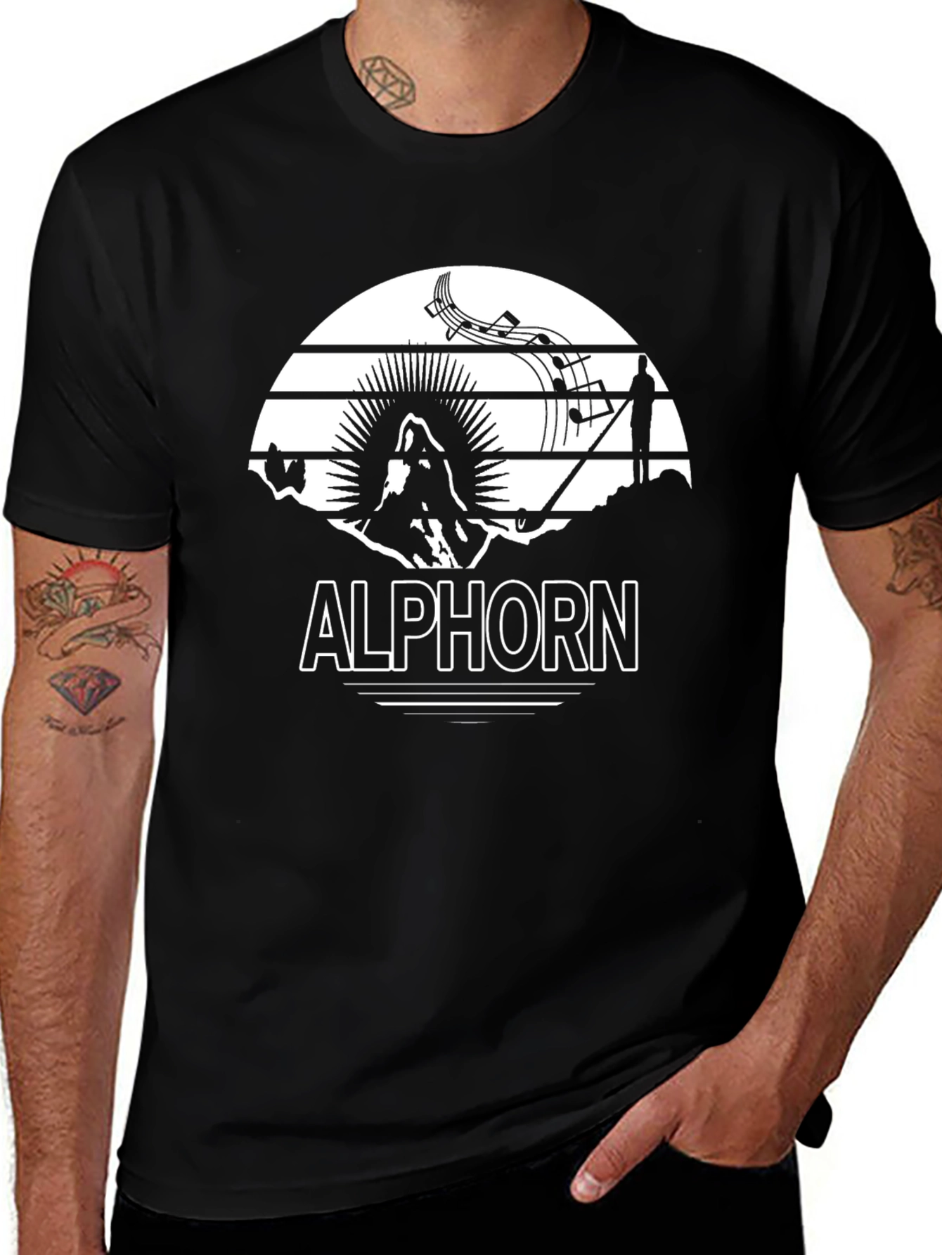 Alphorn Music T-Shirt - Mountain & Music Design