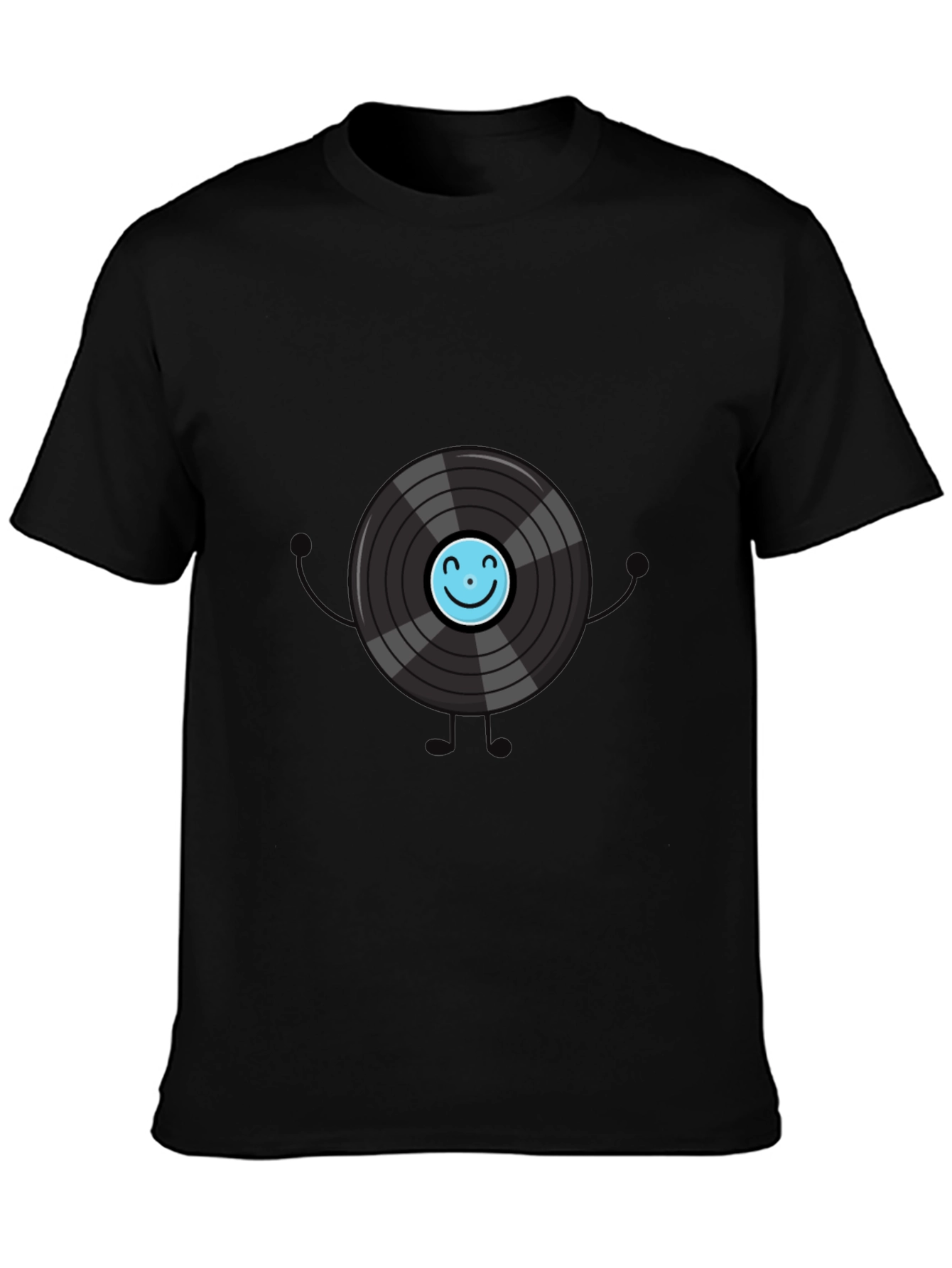 Vinyl Record Graphic Tee - Black