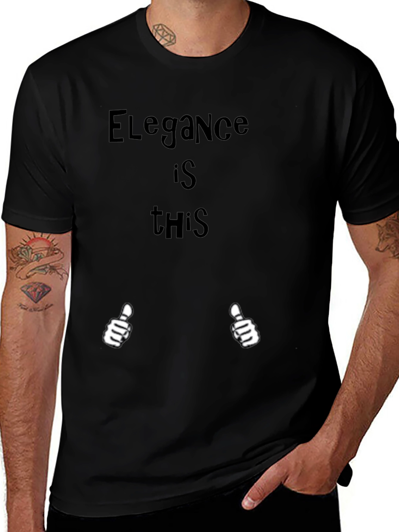 Elegant Humor Black T-Shirt