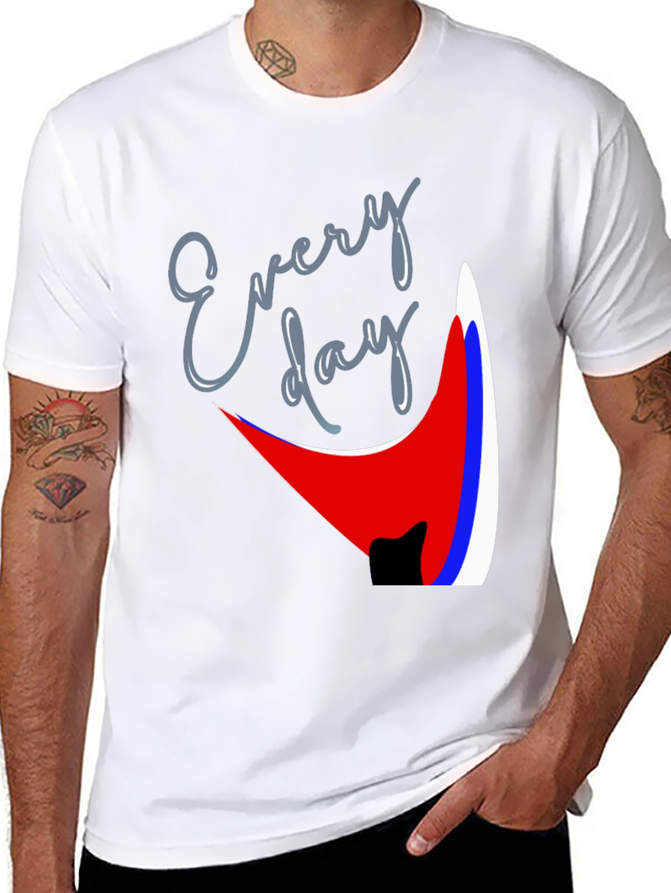 Every Day Graphic Tee - Trendy Black T-Shirt