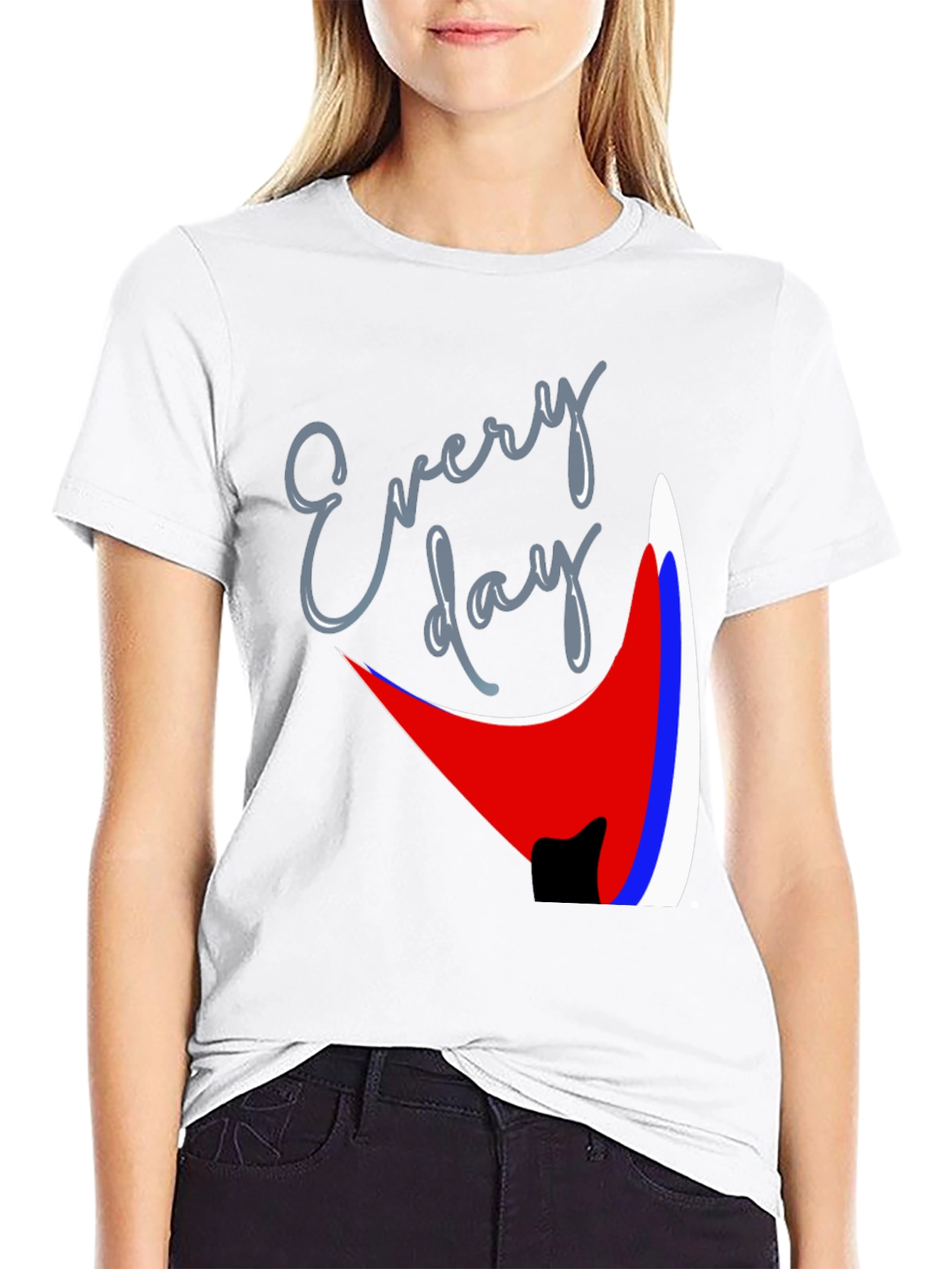 Every Day Graphic Tee - Trendy Black T-Shirt