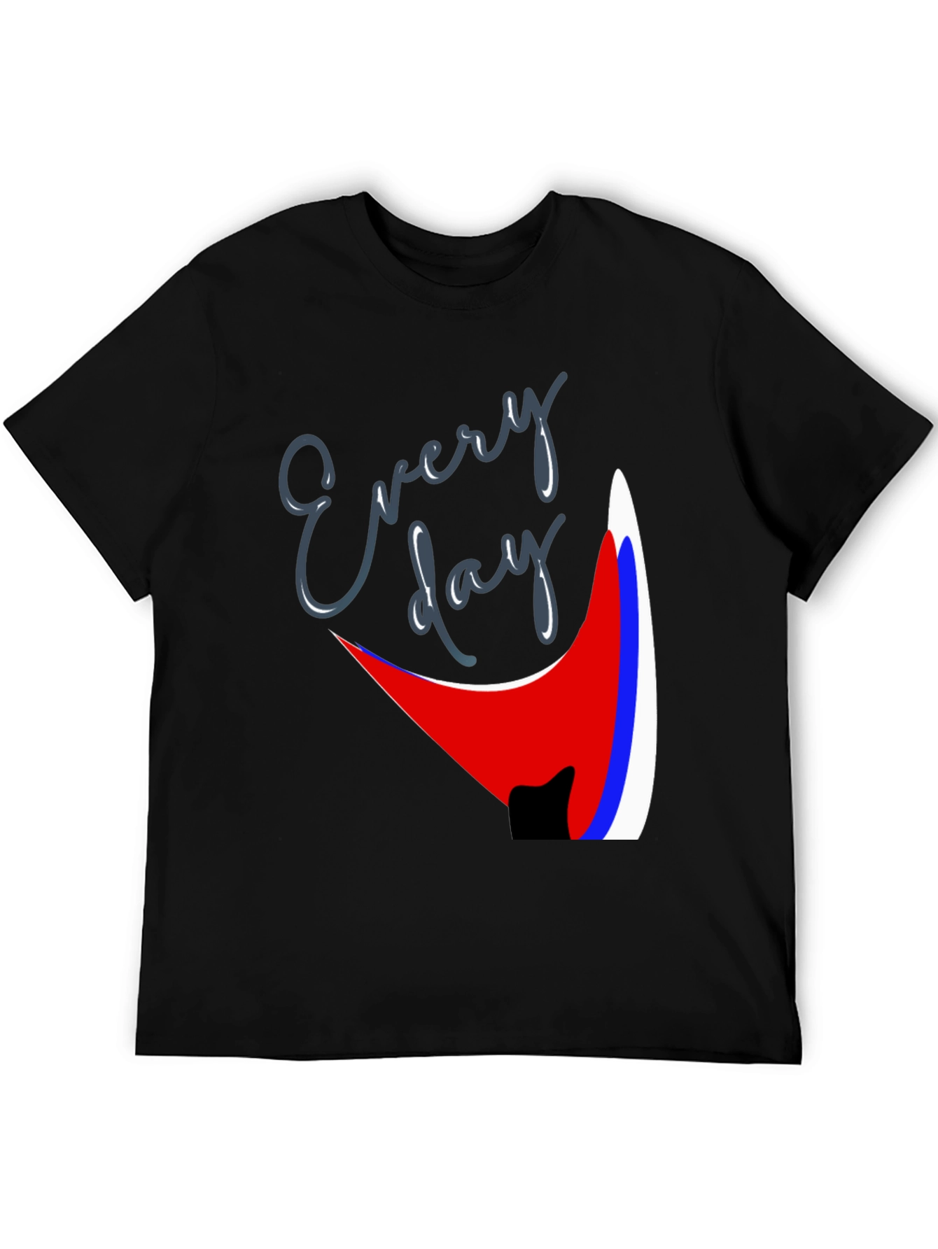 Every Day Graphic Tee - Trendy Black T-Shirt