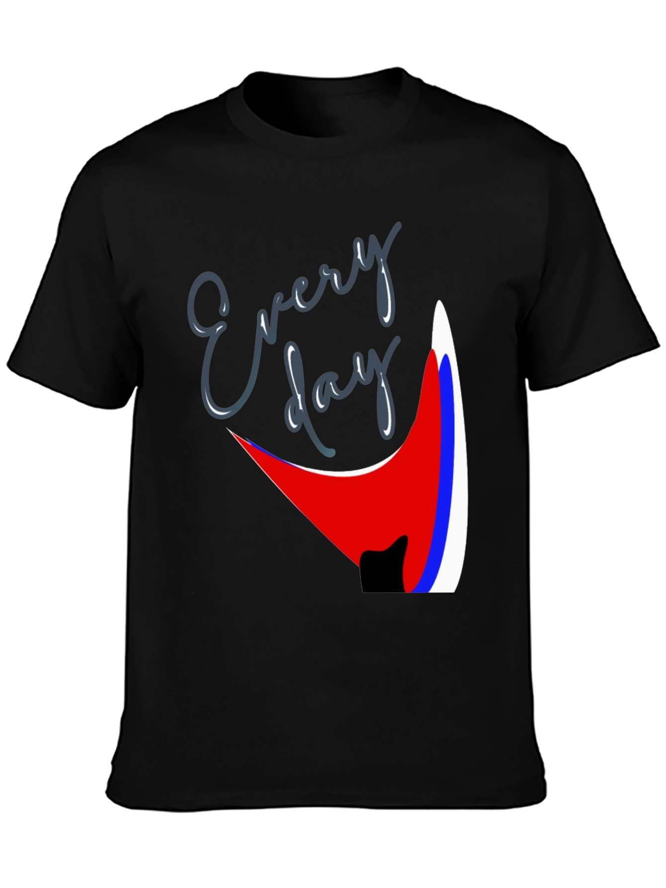 Every Day Graphic Tee - Trendy Black T-Shirt