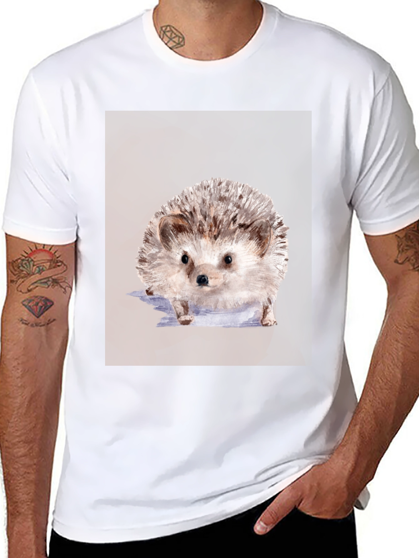 Hedgehog Graphic Tee - Unisex Black T-Shirt