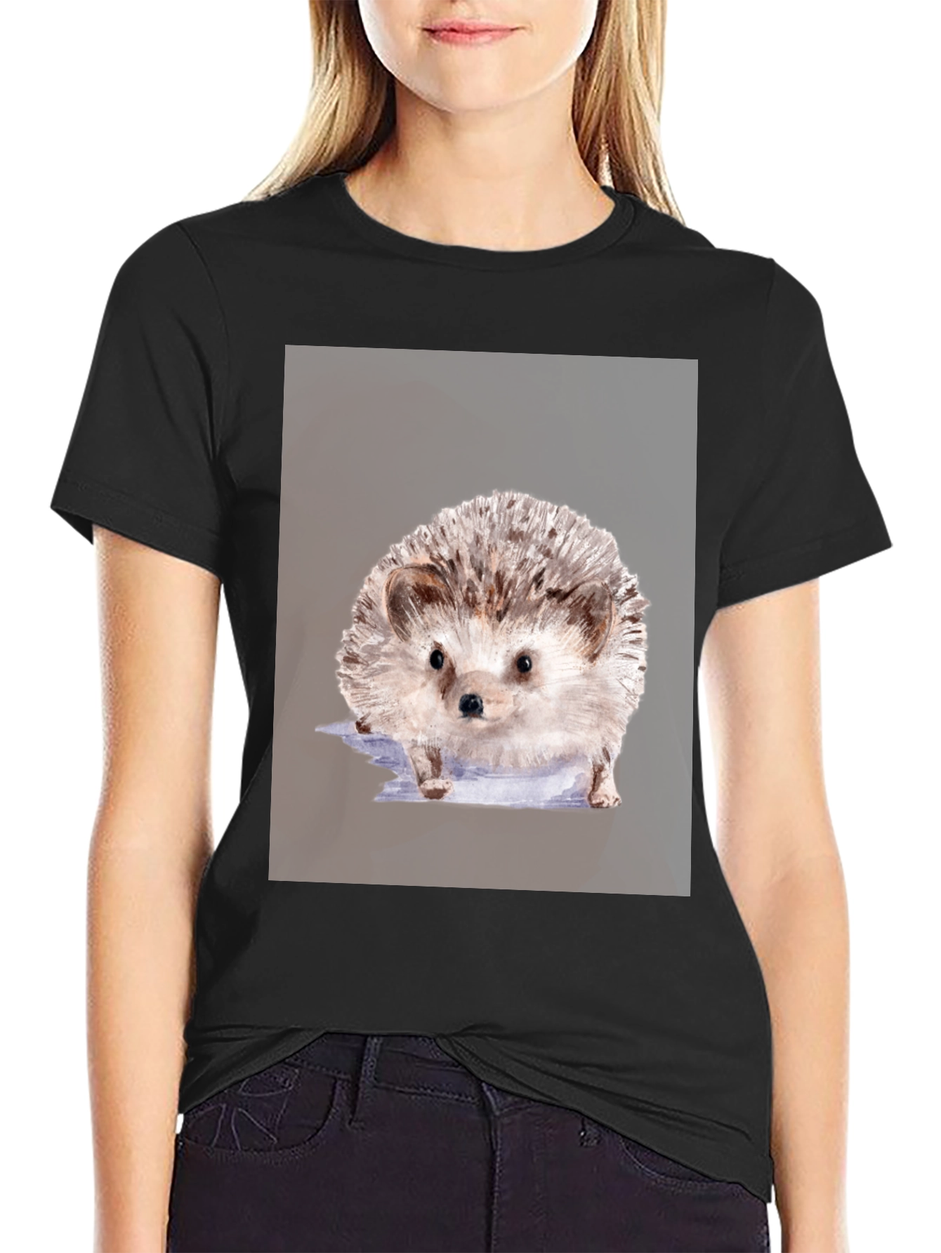 Hedgehog Graphic Tee - Unisex Black T-Shirt