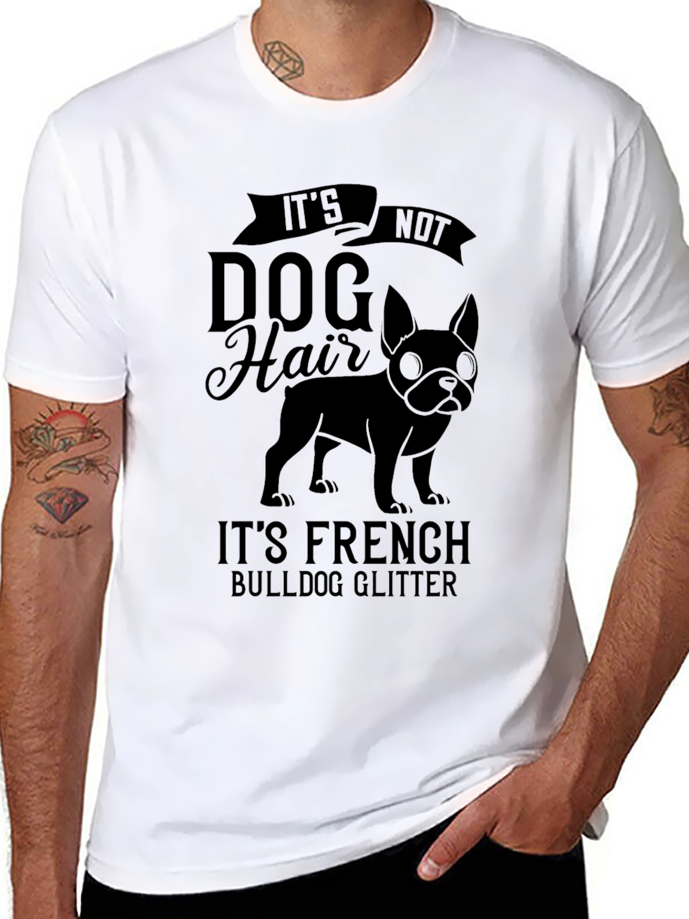 Funny French Bulldog Glitter T-Shirt