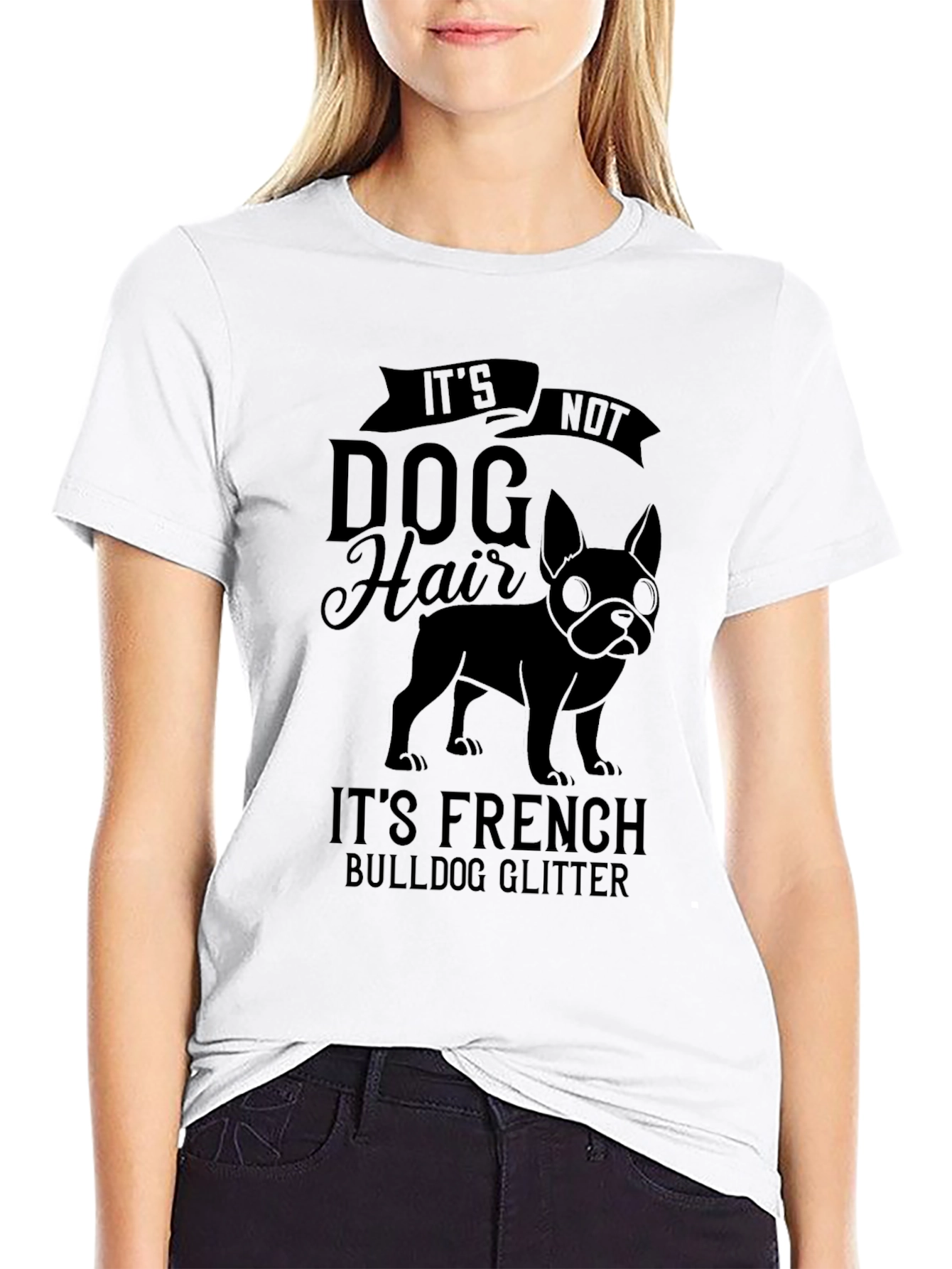 Funny French Bulldog Glitter T-Shirt