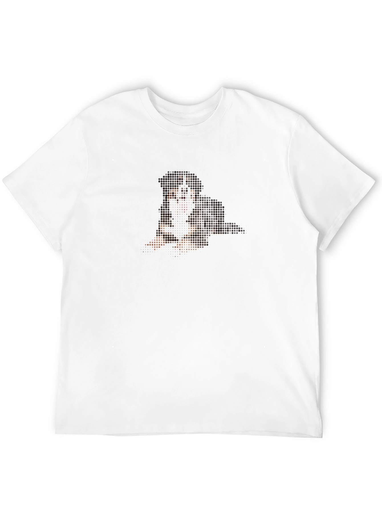 Pixelated Dog Graphic T-Shirt - Black