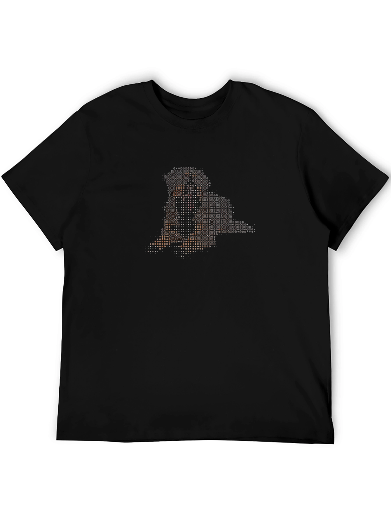 Pixelated Dog Graphic T-Shirt - Black