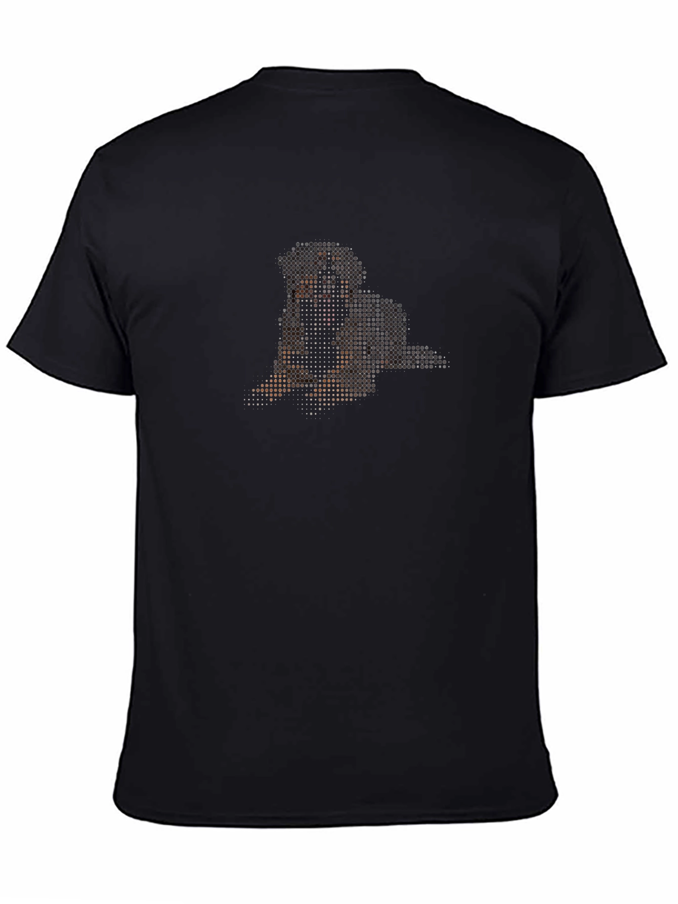 Pixelated Dog Graphic T-Shirt - Black