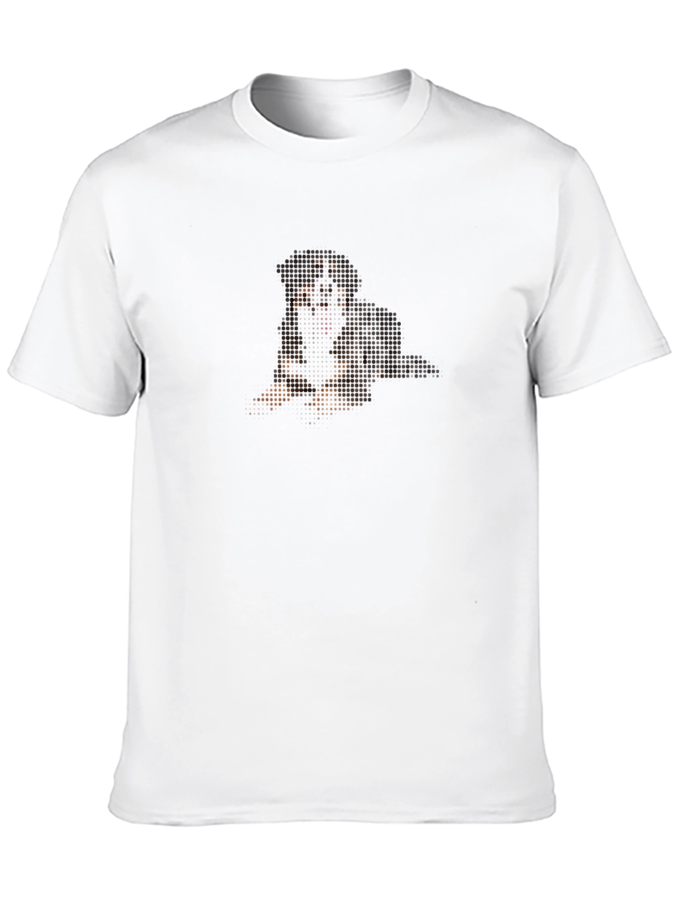 Pixelated Dog Graphic T-Shirt - Black