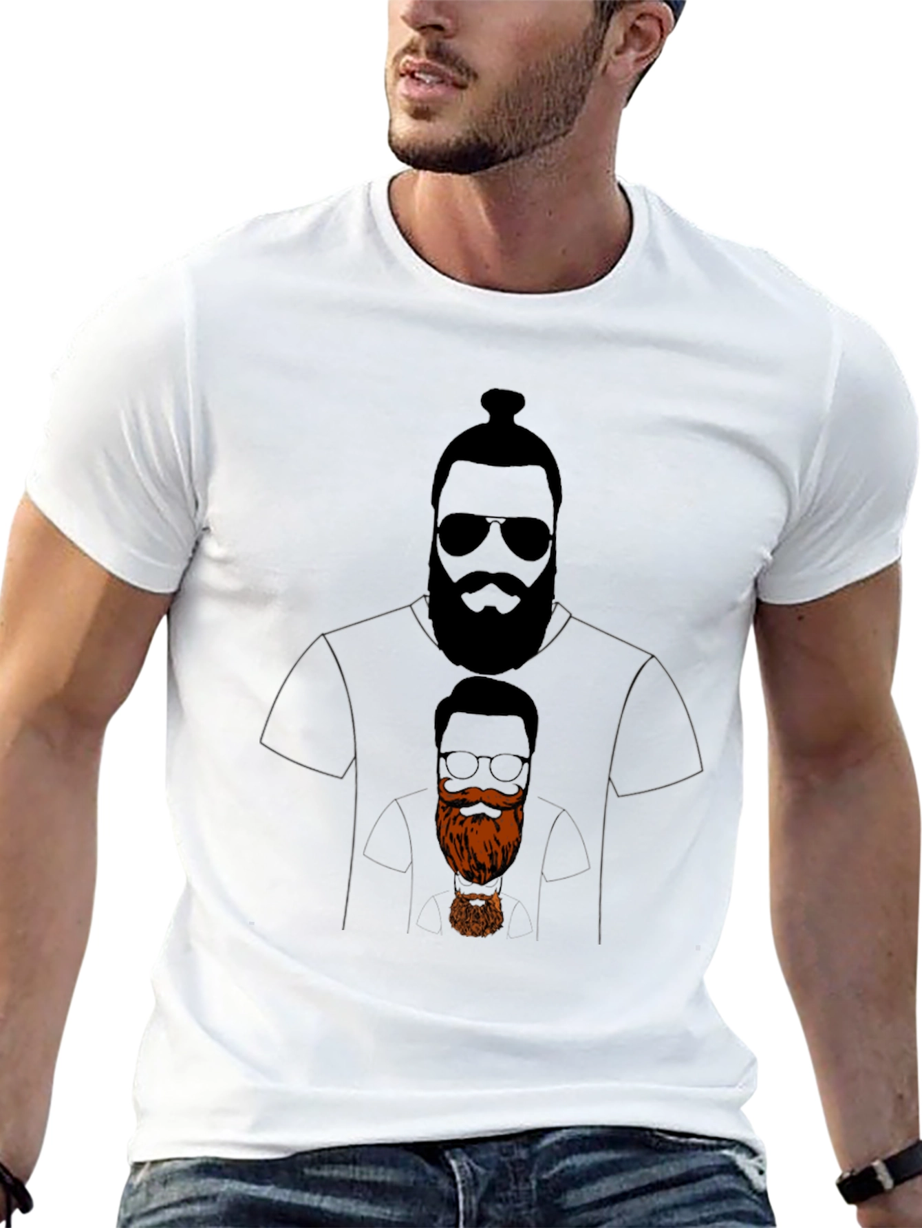 Bearded Man Graphic Tee - Cool & Unique Design