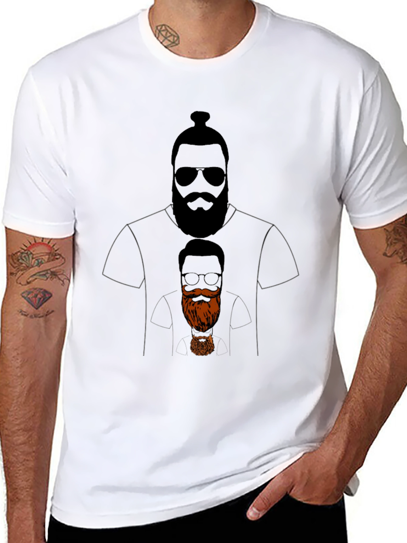 Bearded Man Graphic Tee - Cool & Unique Design