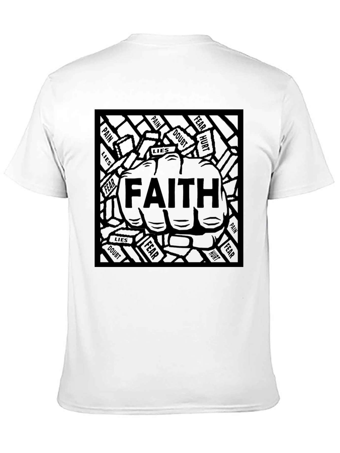 Faith Over Fear Black Graphic T-Shirt