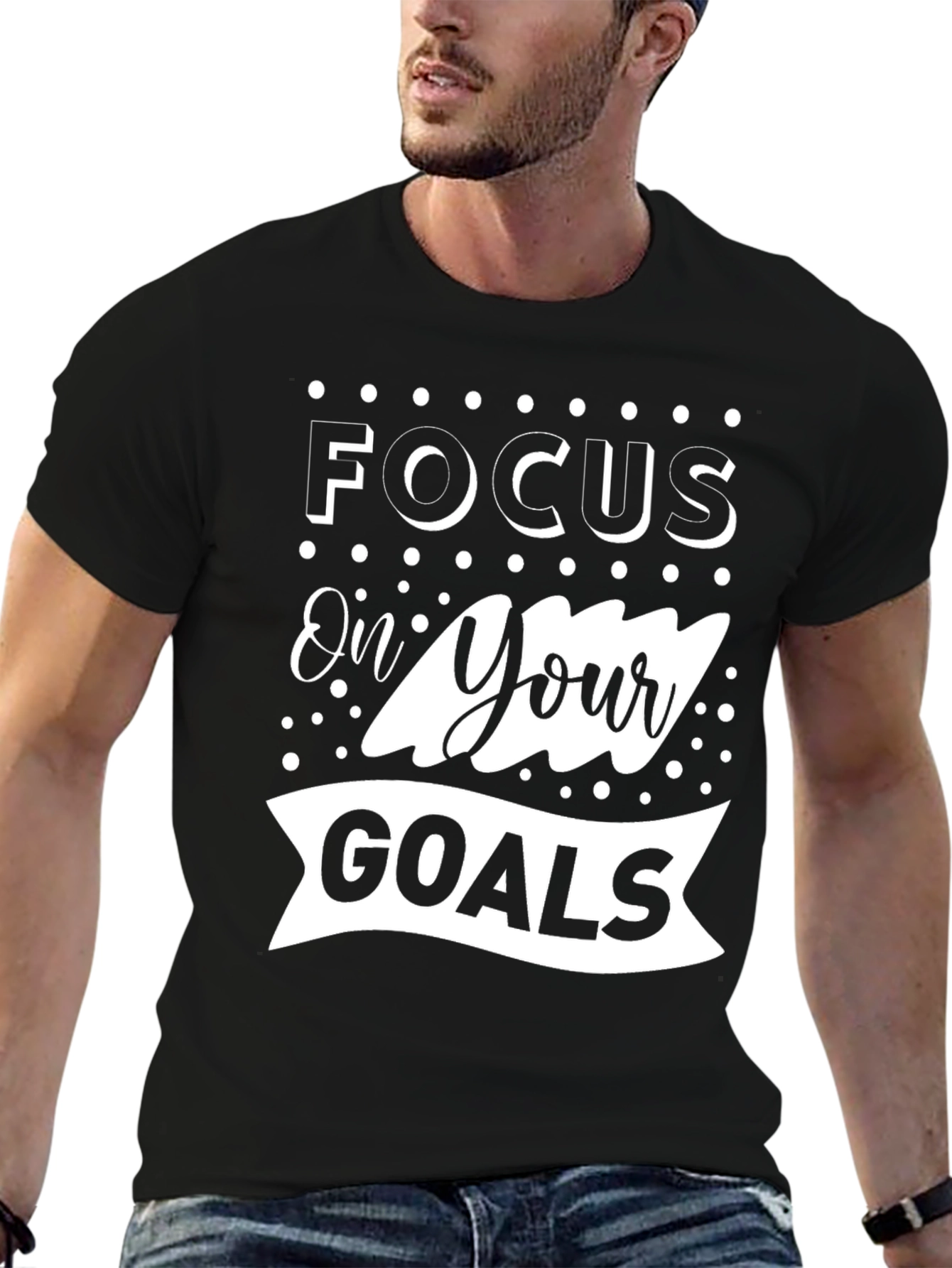 Focus On Your Goals Graphic Tee - Black