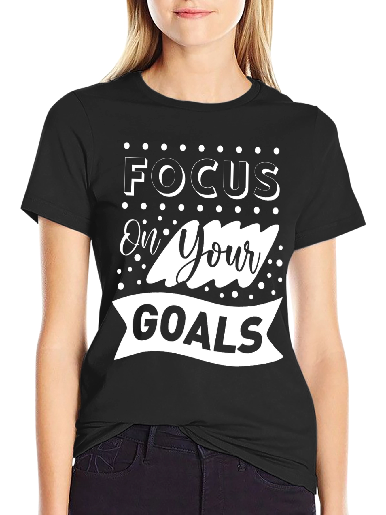 Focus On Your Goals Graphic Tee - Black