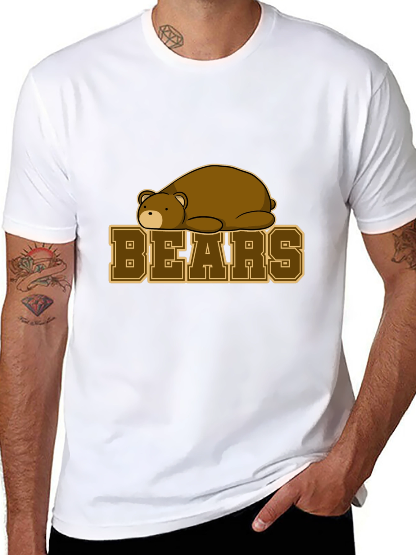 Bears Graphic T-Shirt - Black Cotton Tee