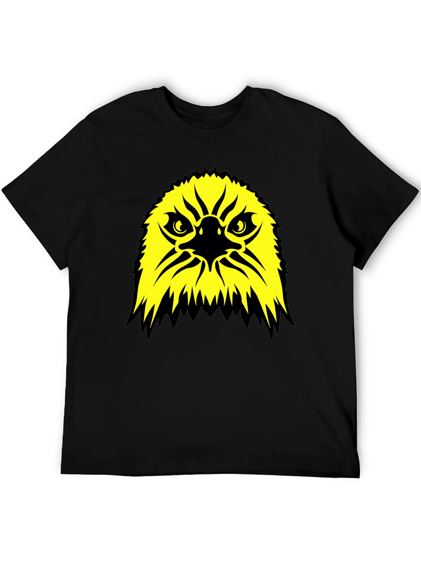 Bold Eagle Graphic Tee - Black Cotton T-Shirt