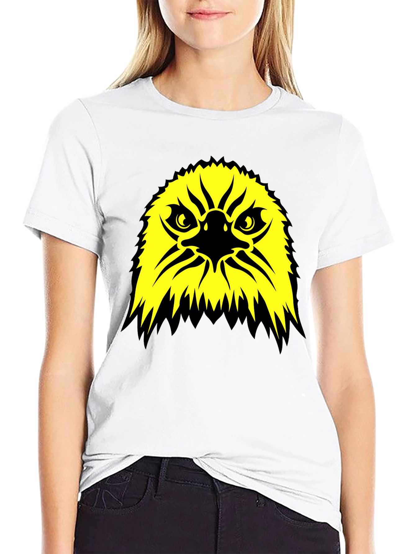 Bold Eagle Graphic Tee - Black Cotton T-Shirt