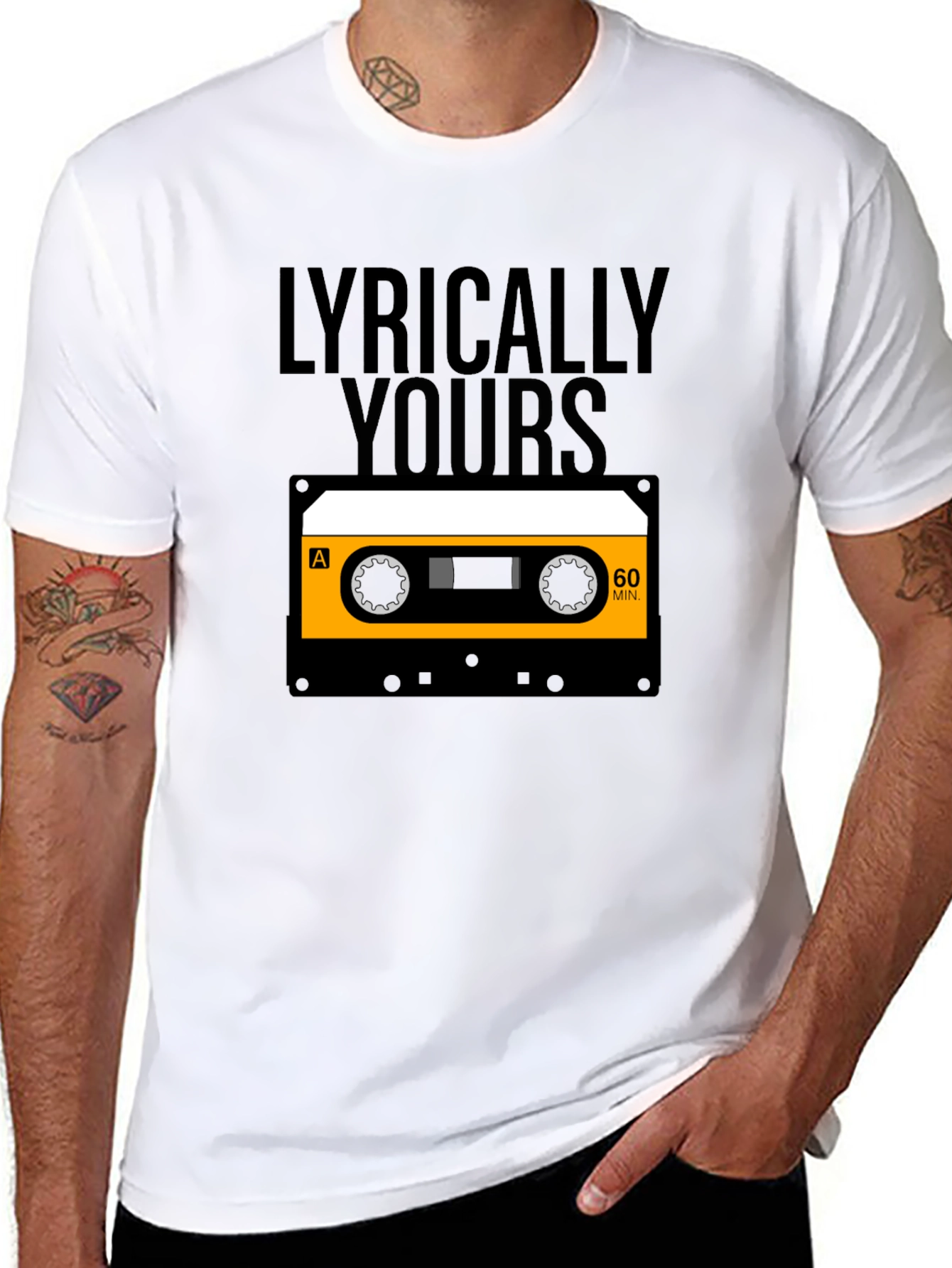 Lyrically Yours Cassette Tape T-Shirt - Retro Music Tee