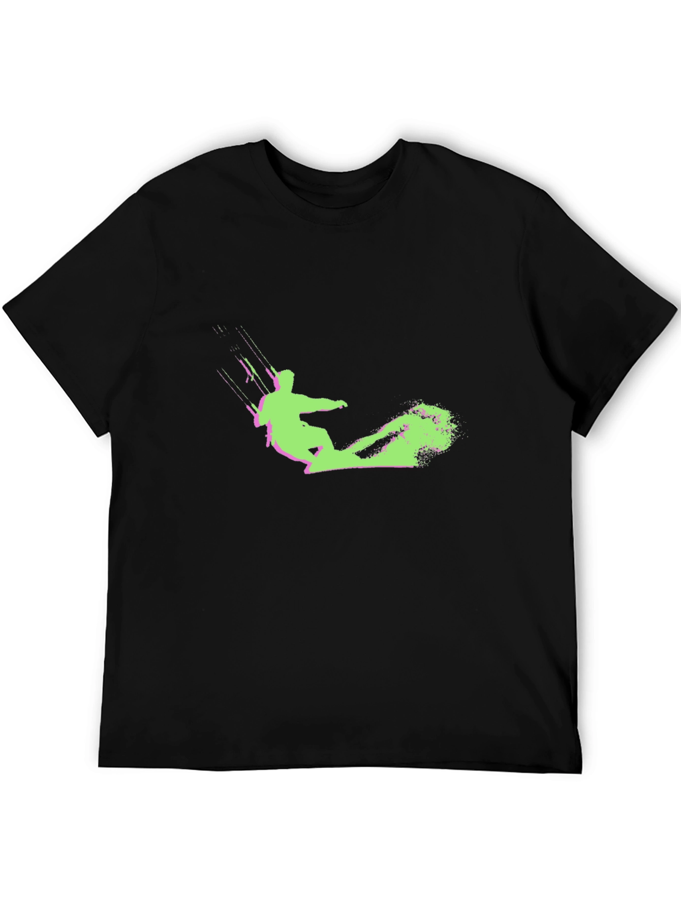 Kitesurfing Graphic Tee - Black Cotton Comfort