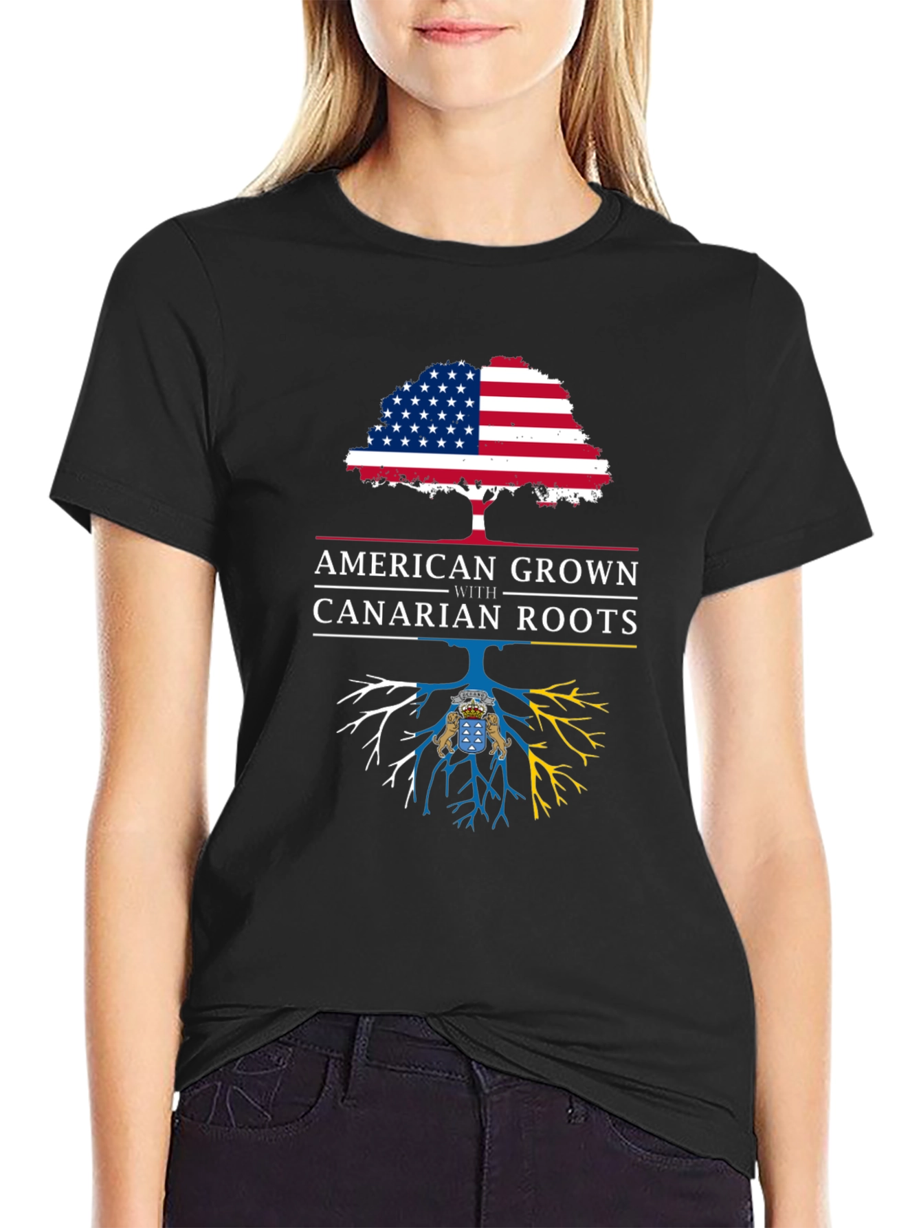 American Grown with Canarian Roots Graphic Tee